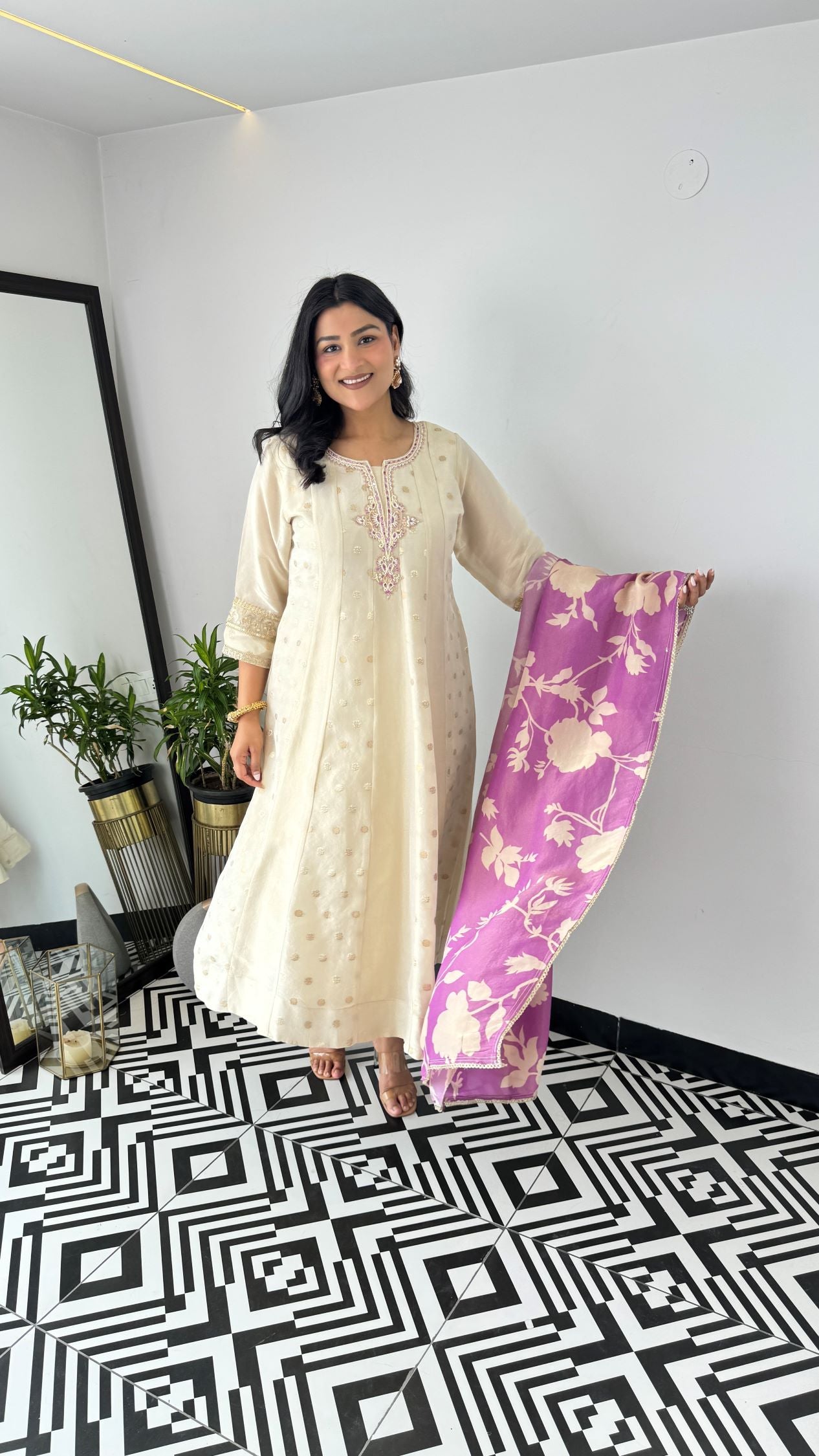 Misri Lilac Anarkali