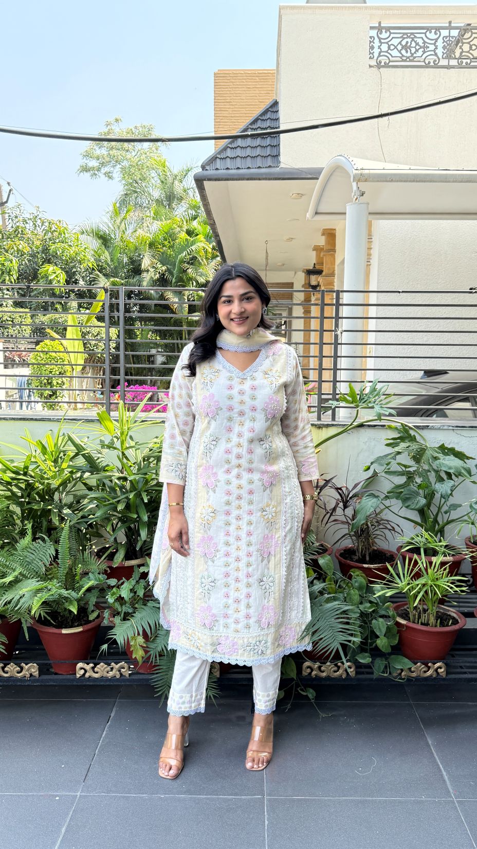 Multicolor Pure Linen Suit Set 