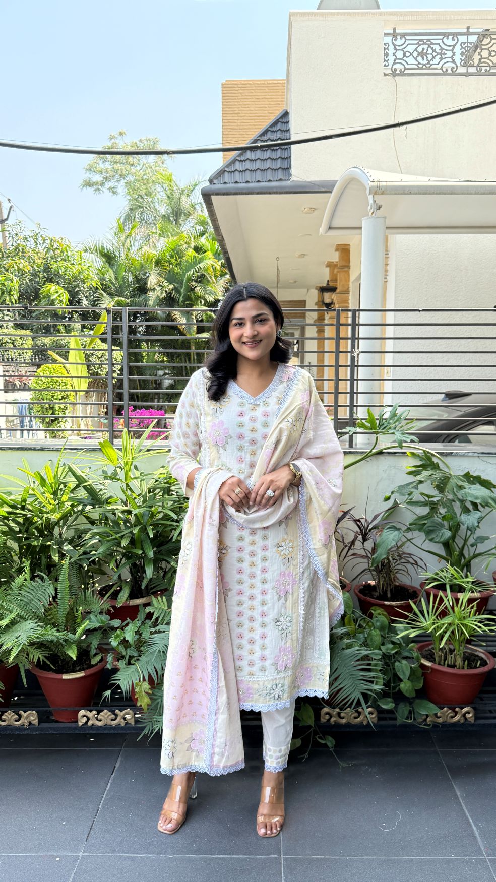Multicolor Pure Linen Suit Set 