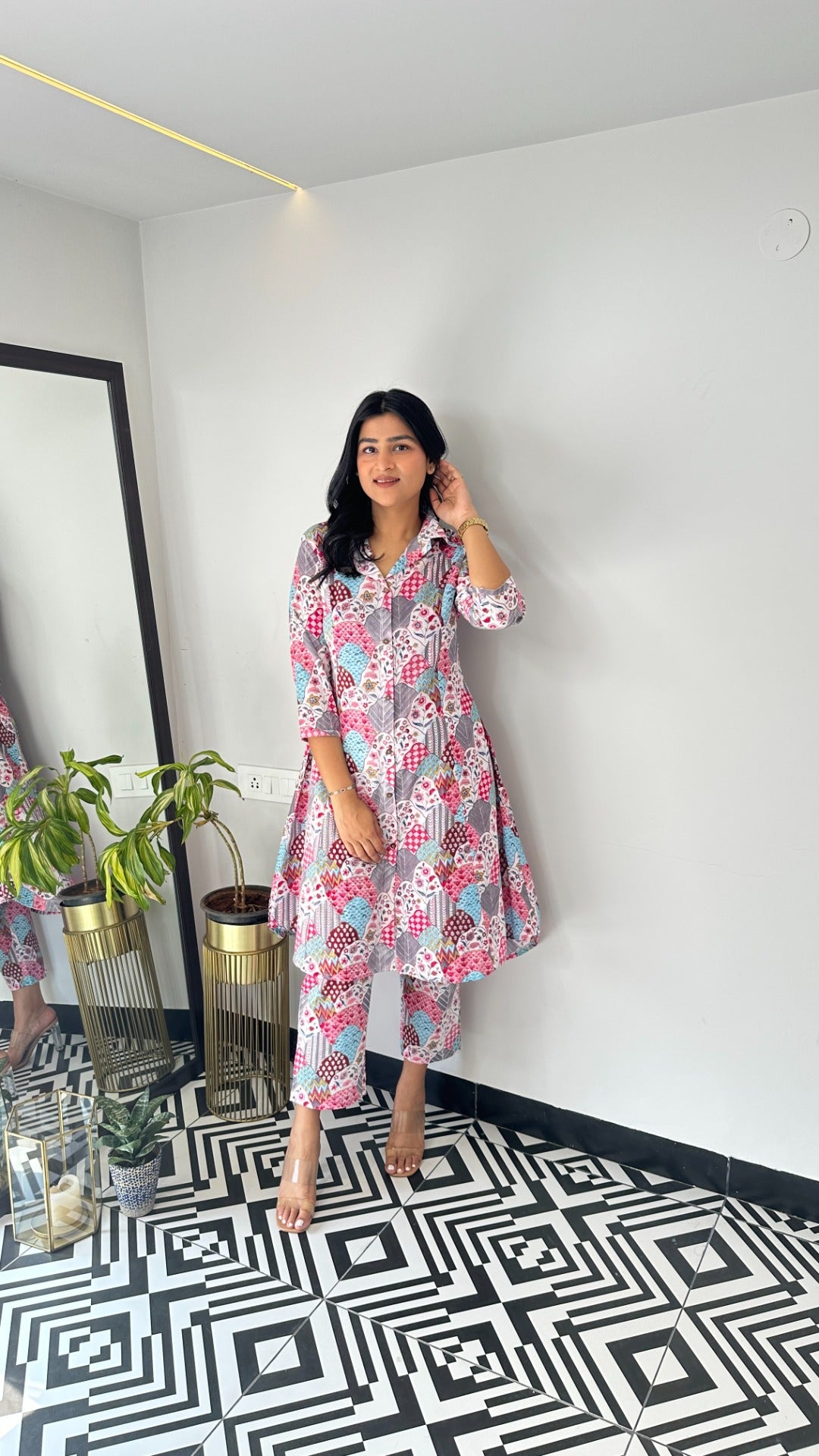 Pink and Grey Cotton Cord Set