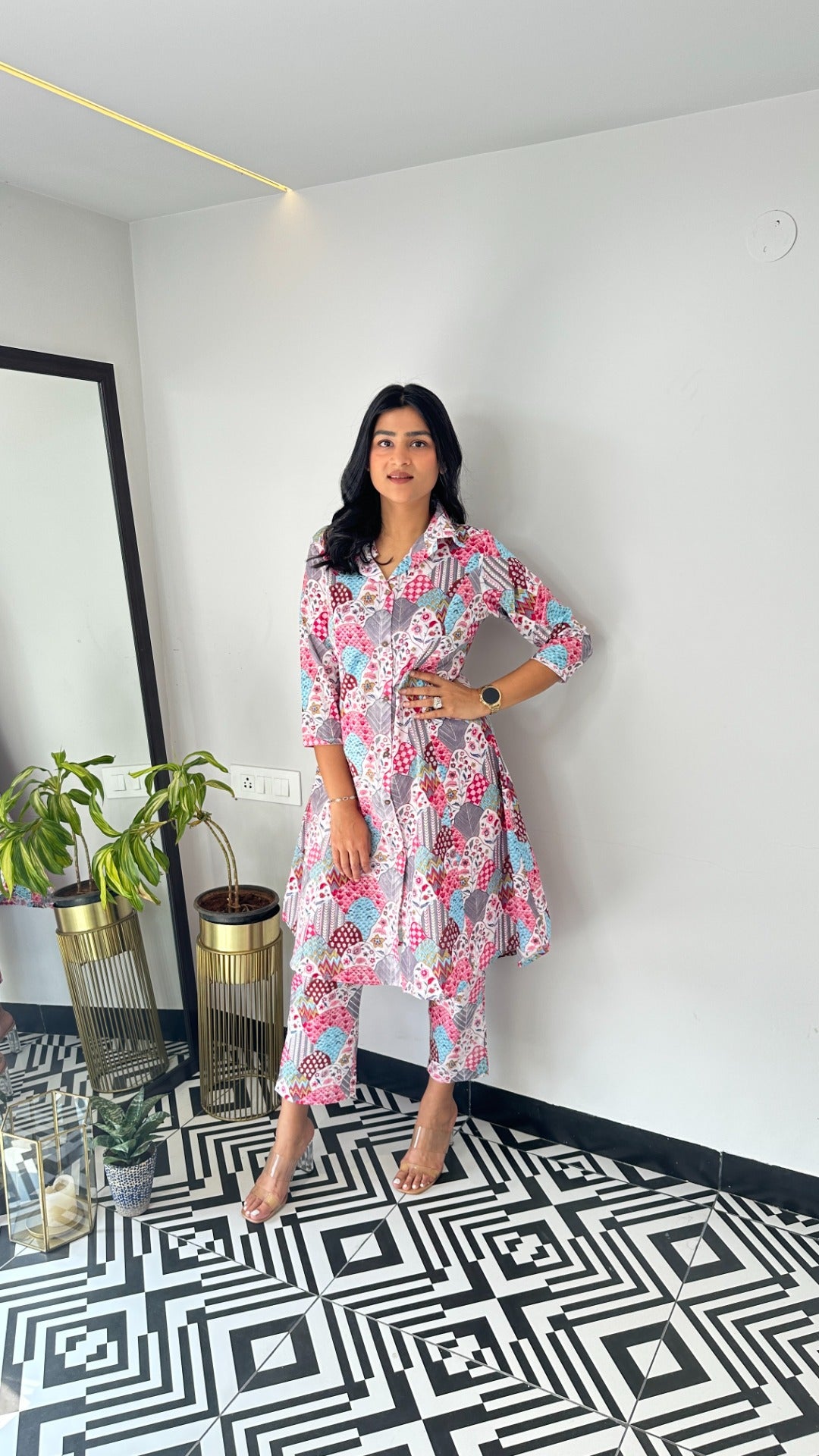 Pink and Grey Cotton Cord Set