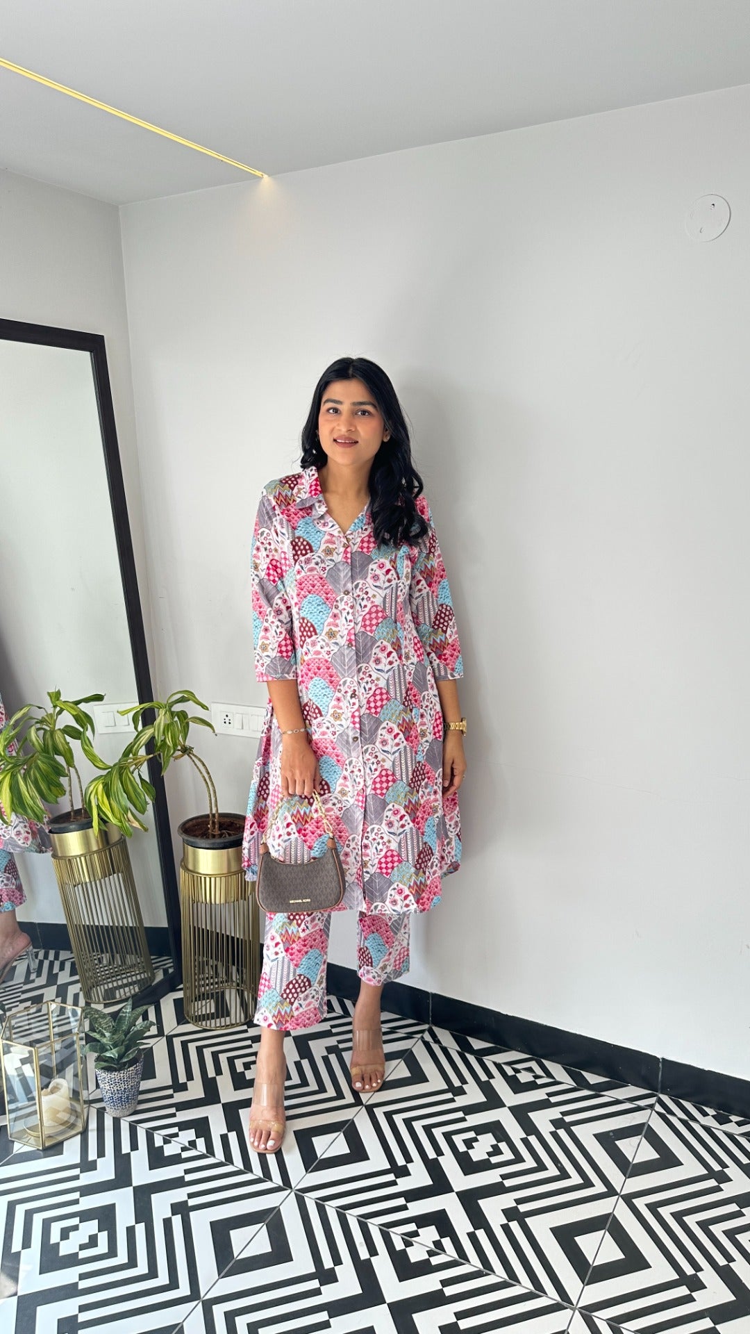 Pink and Grey Cotton Cord Set