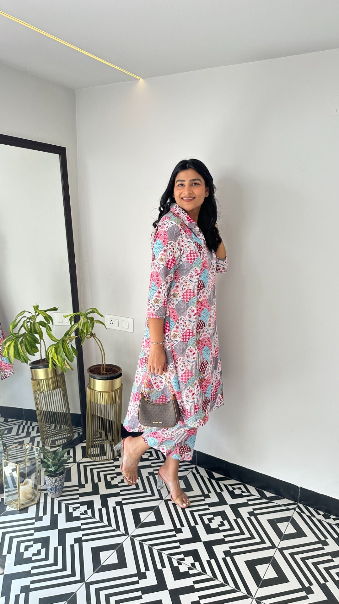 Pink and Grey Cotton Cord Set