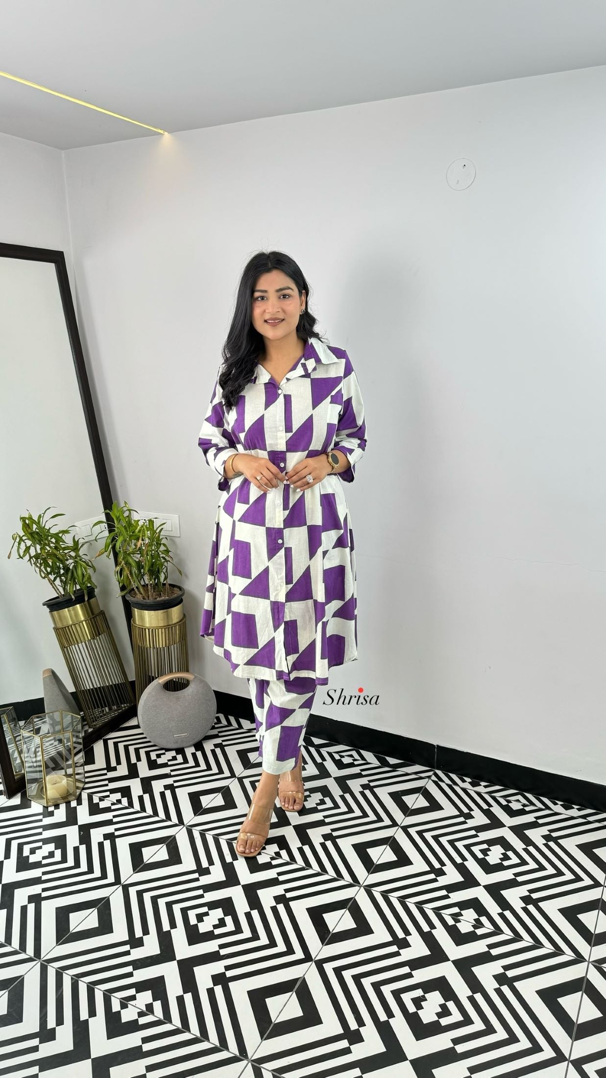 Purple Abstract Cotton Cord Set