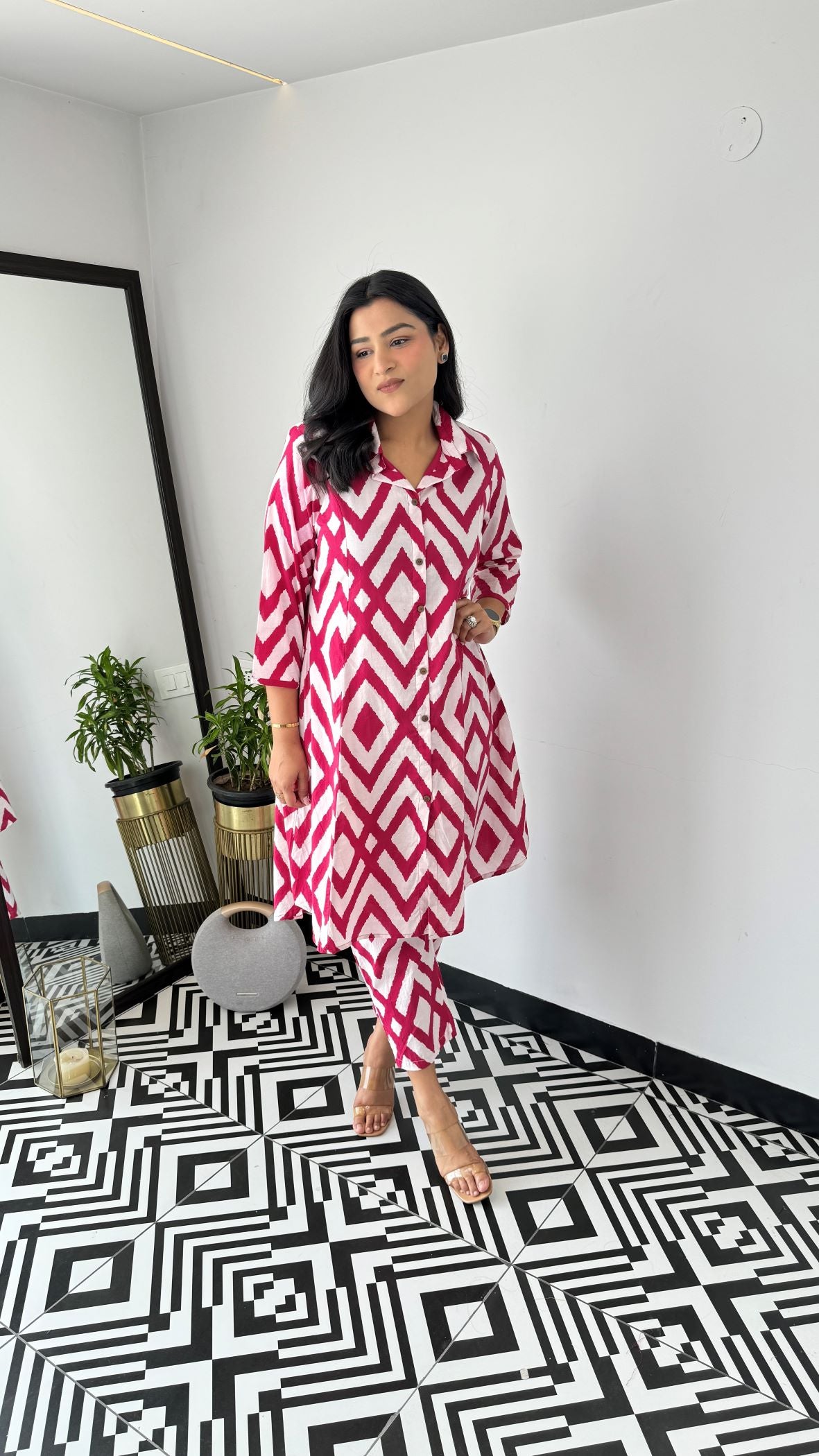 Red Velvet Cotton Cord Set