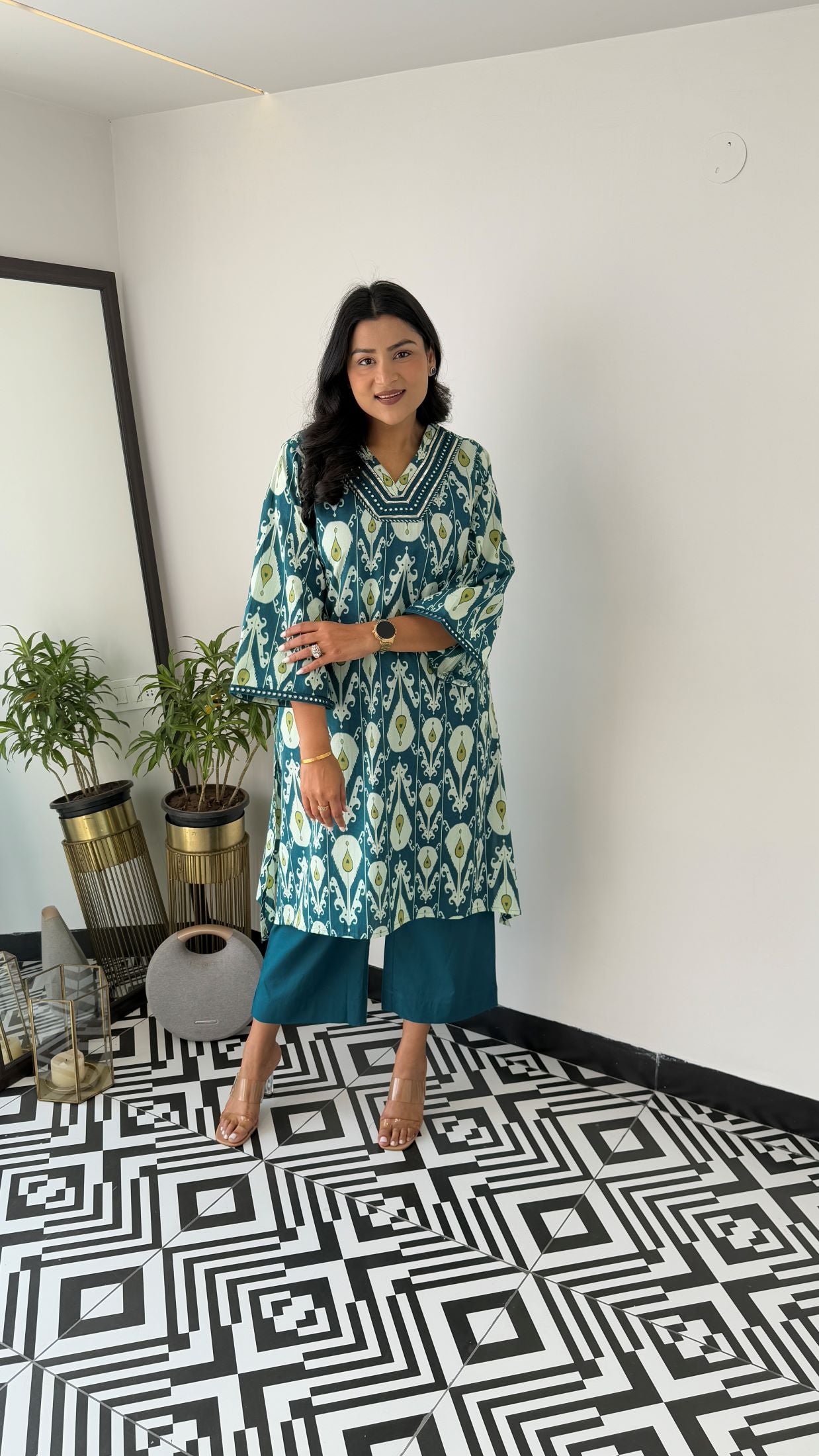 Regal Turquoise Kurta Pants