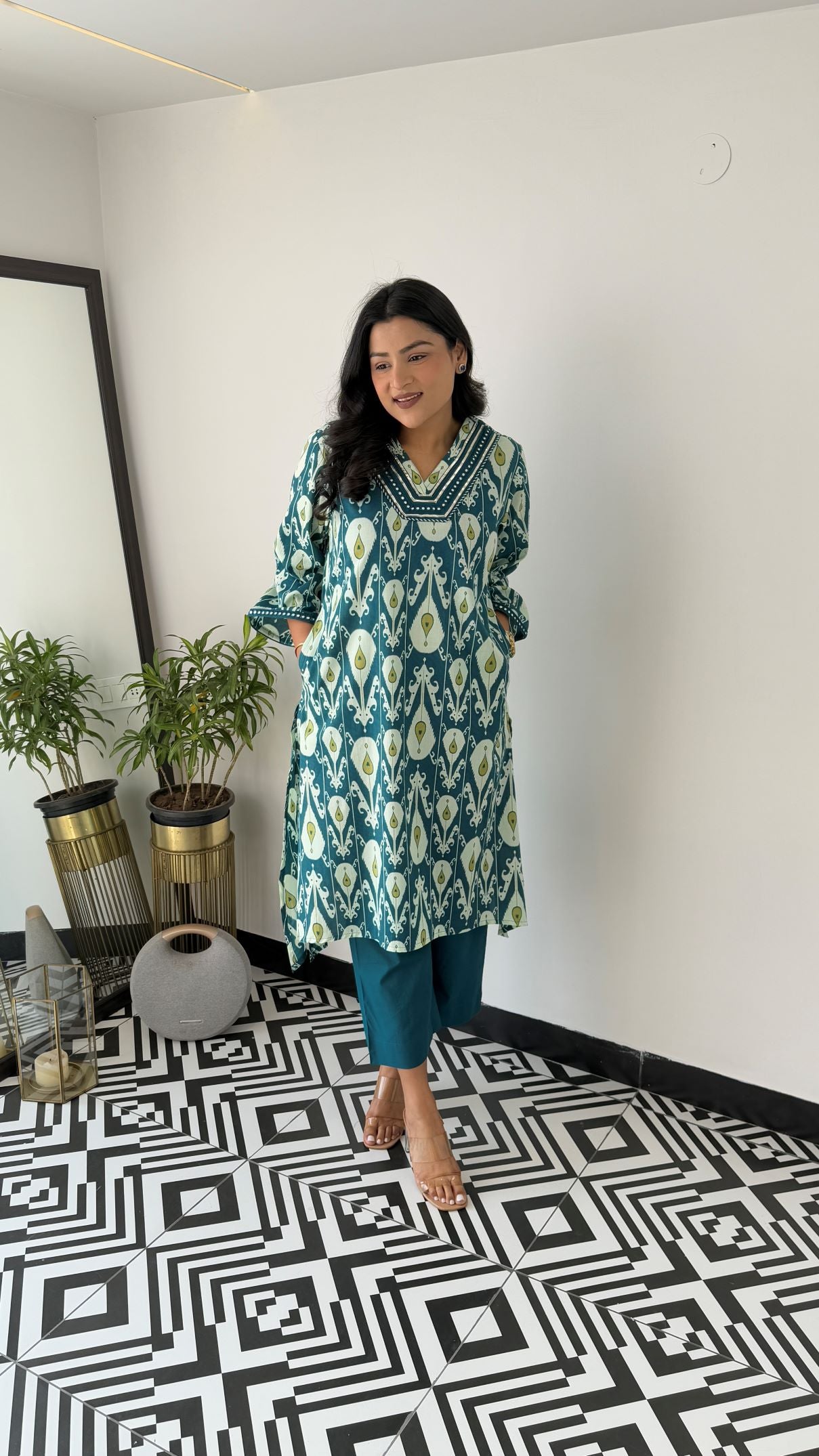 Regal Turquoise Kurta Pants