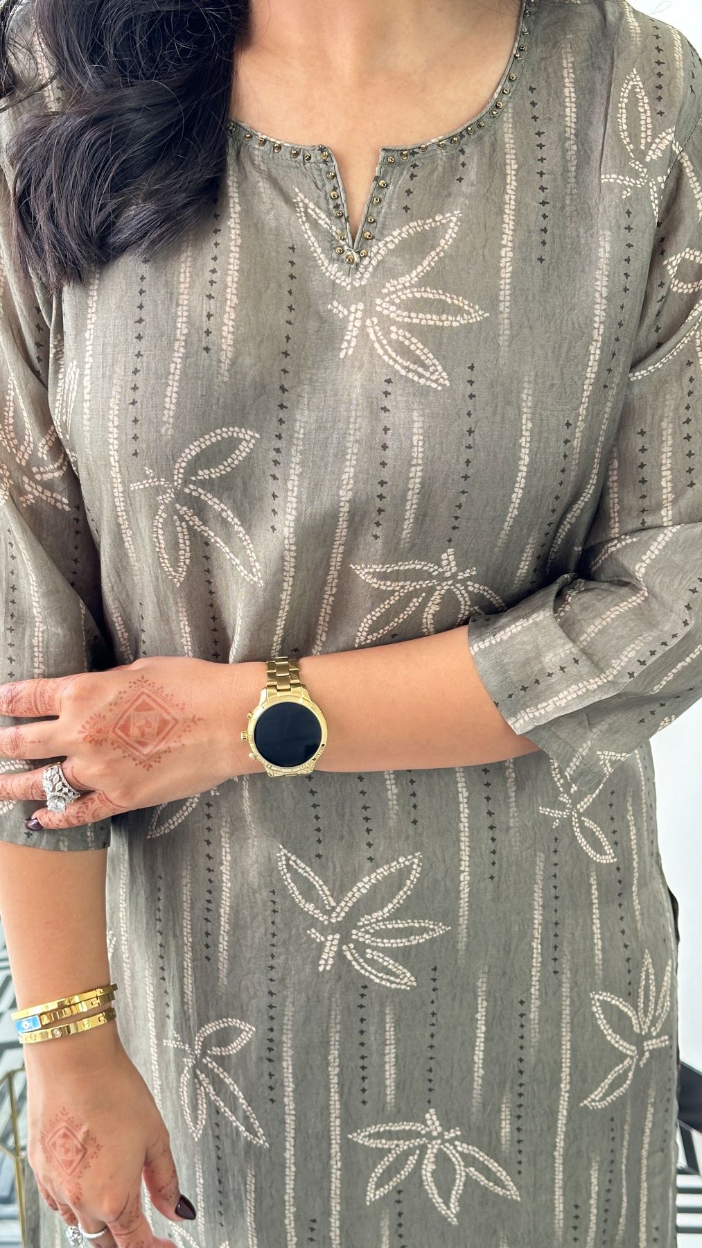 SAANJH Dusty Green Kurta Set