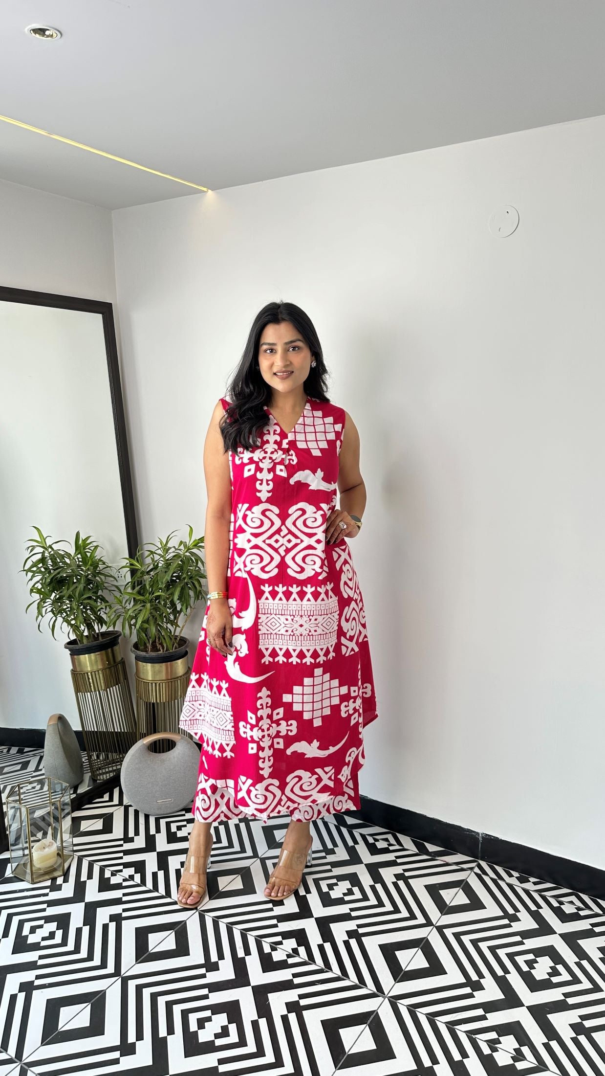 Sleeveless Vintage Pink Kurta Pants