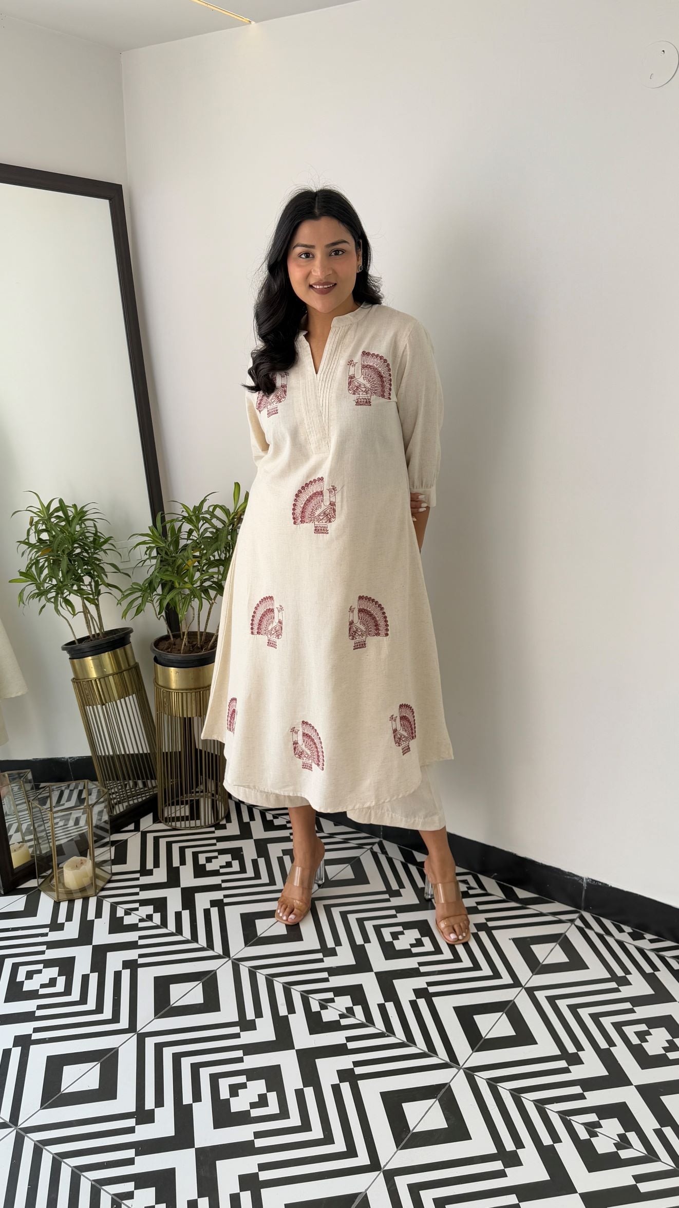 Swan Maroon Kurta Pants