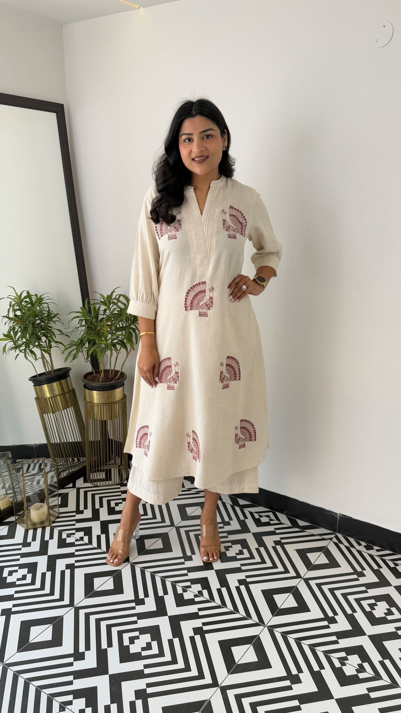 Swan Maroon Kurta Pants