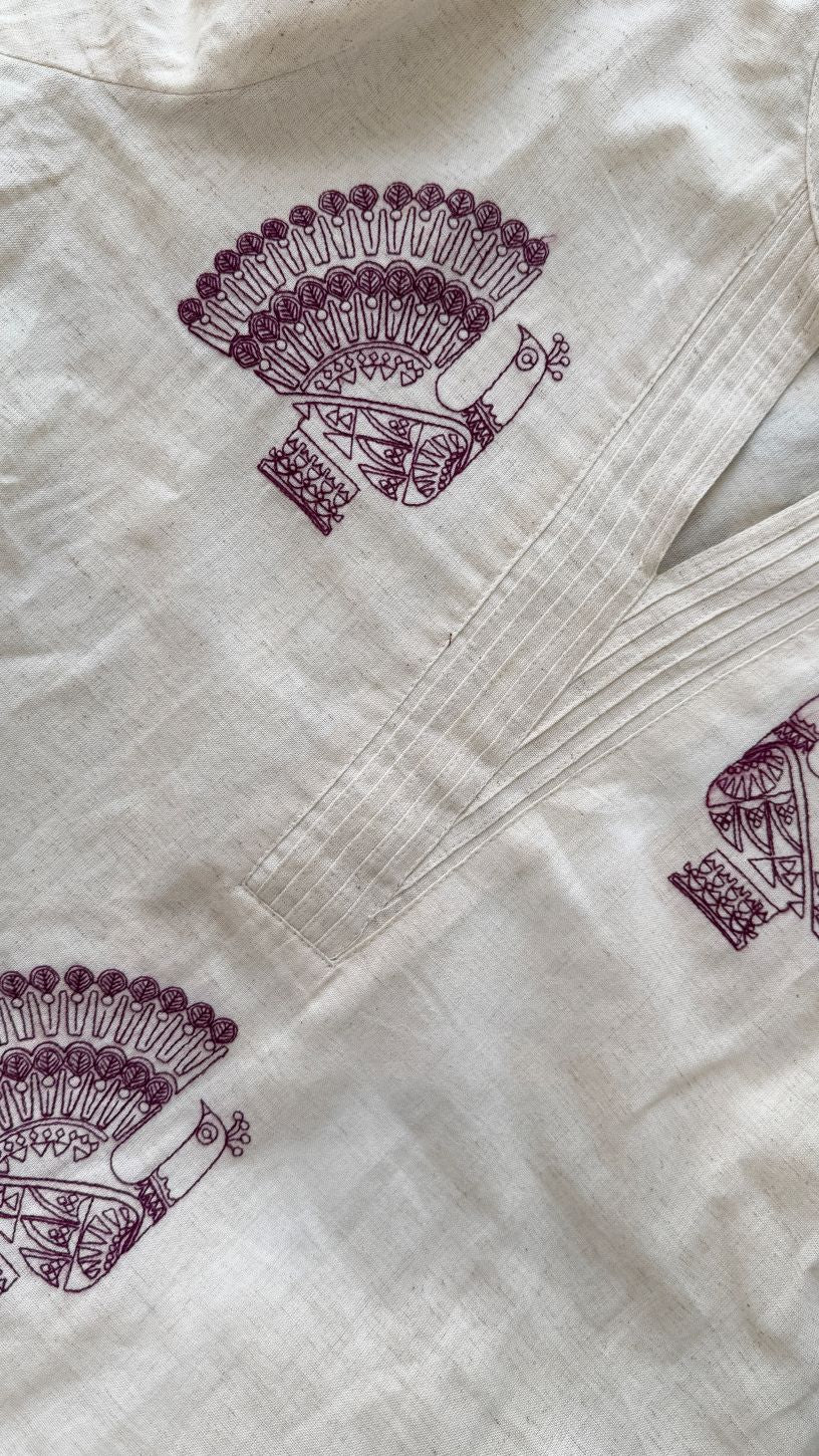 Swan Maroon Kurta Pants