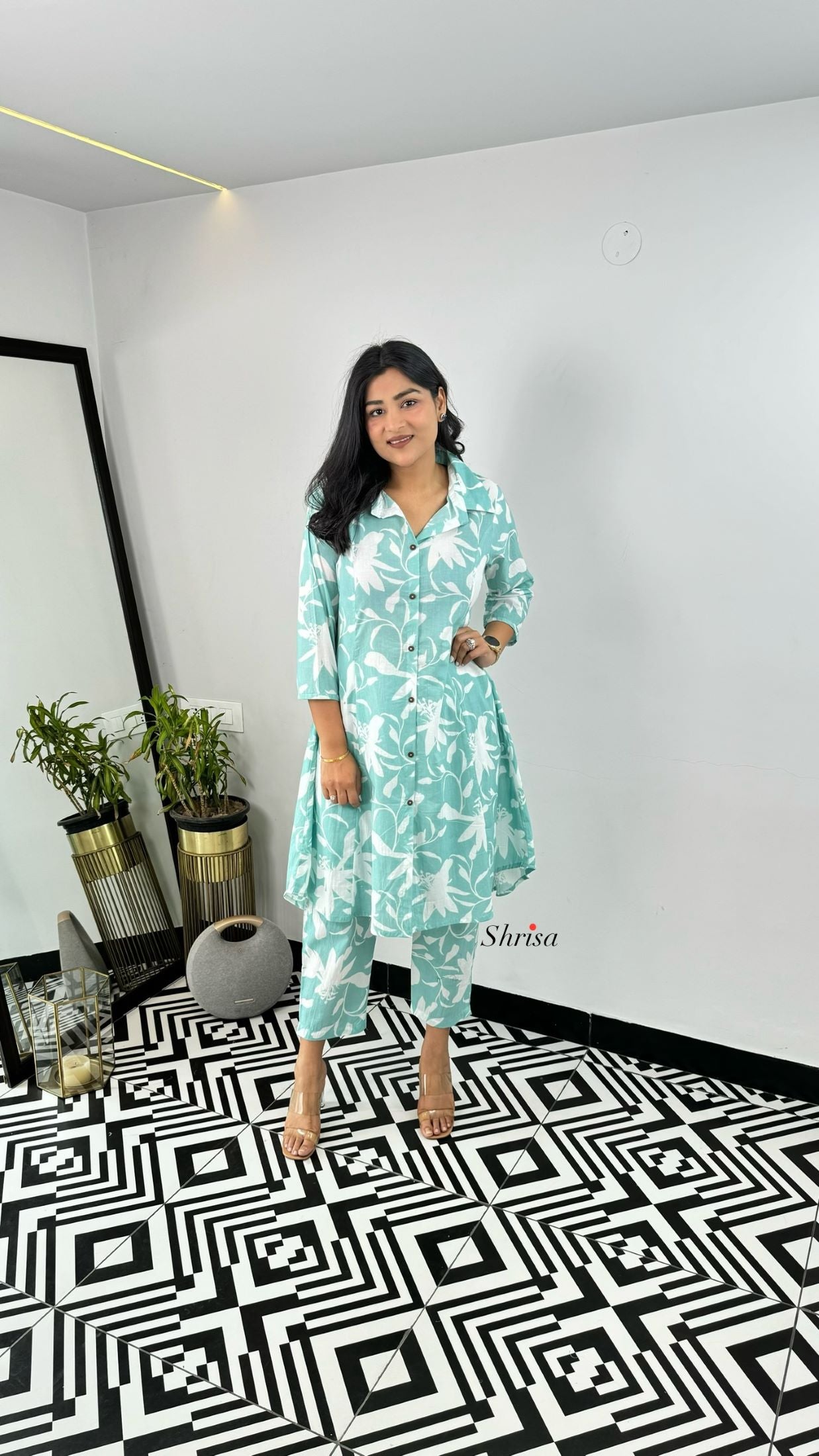 Sea Green Wave Cotton Cord Set