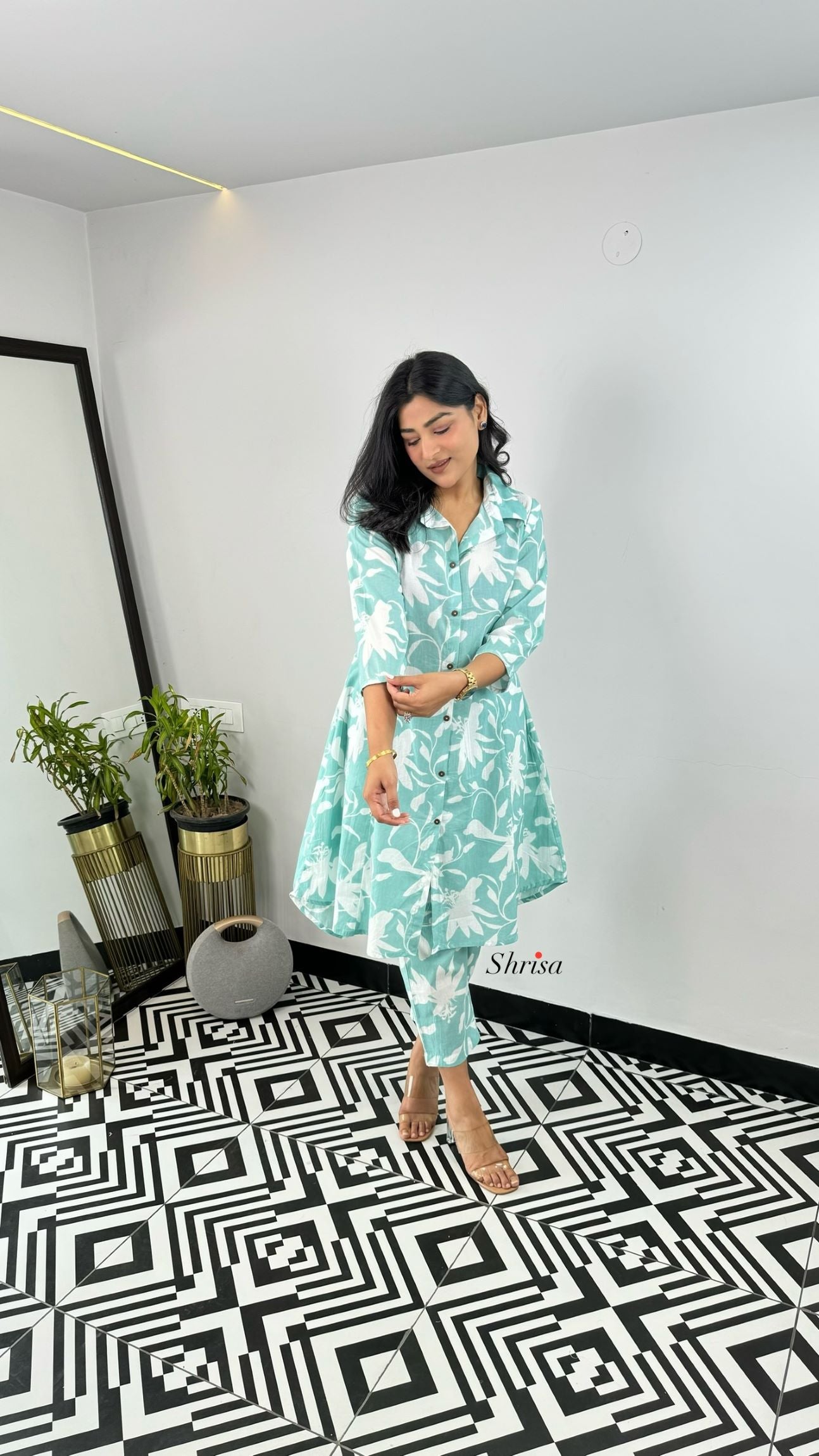 Sea Green Wave Cotton Cord Set