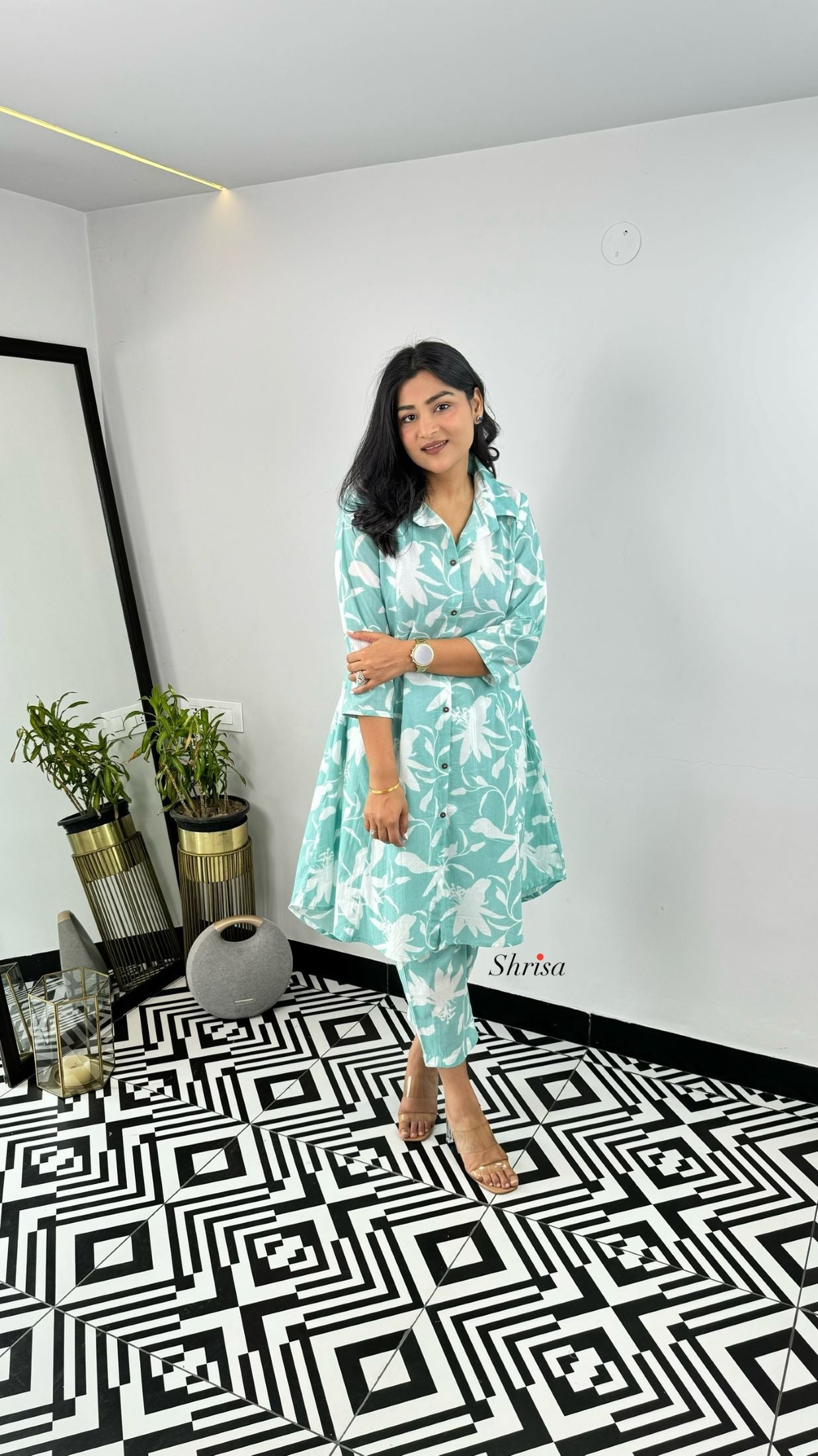 Sea Green Wave Cotton Cord Set