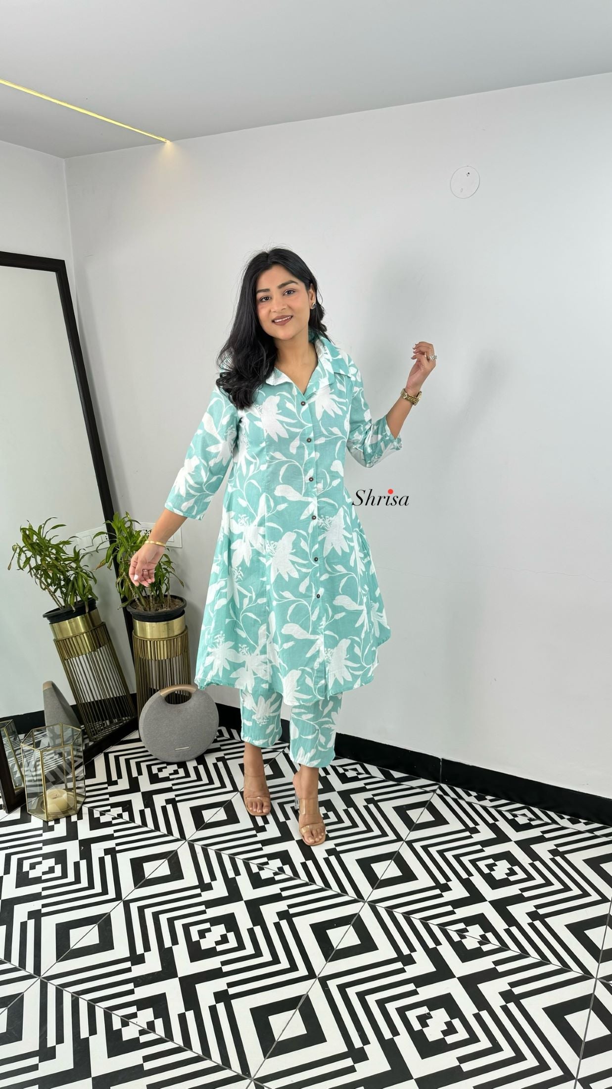 Sea Green Wave Cotton Cord Set