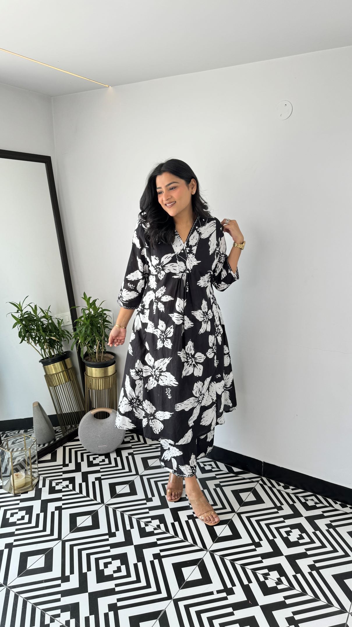 Staple Black Fern Kurta Pants