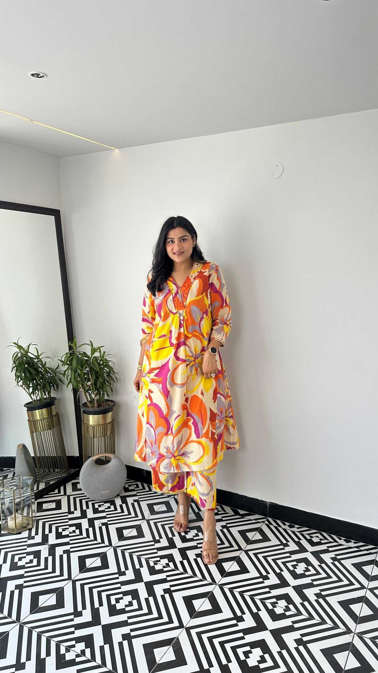 Staple Orange Camaflouge Kurta Pants