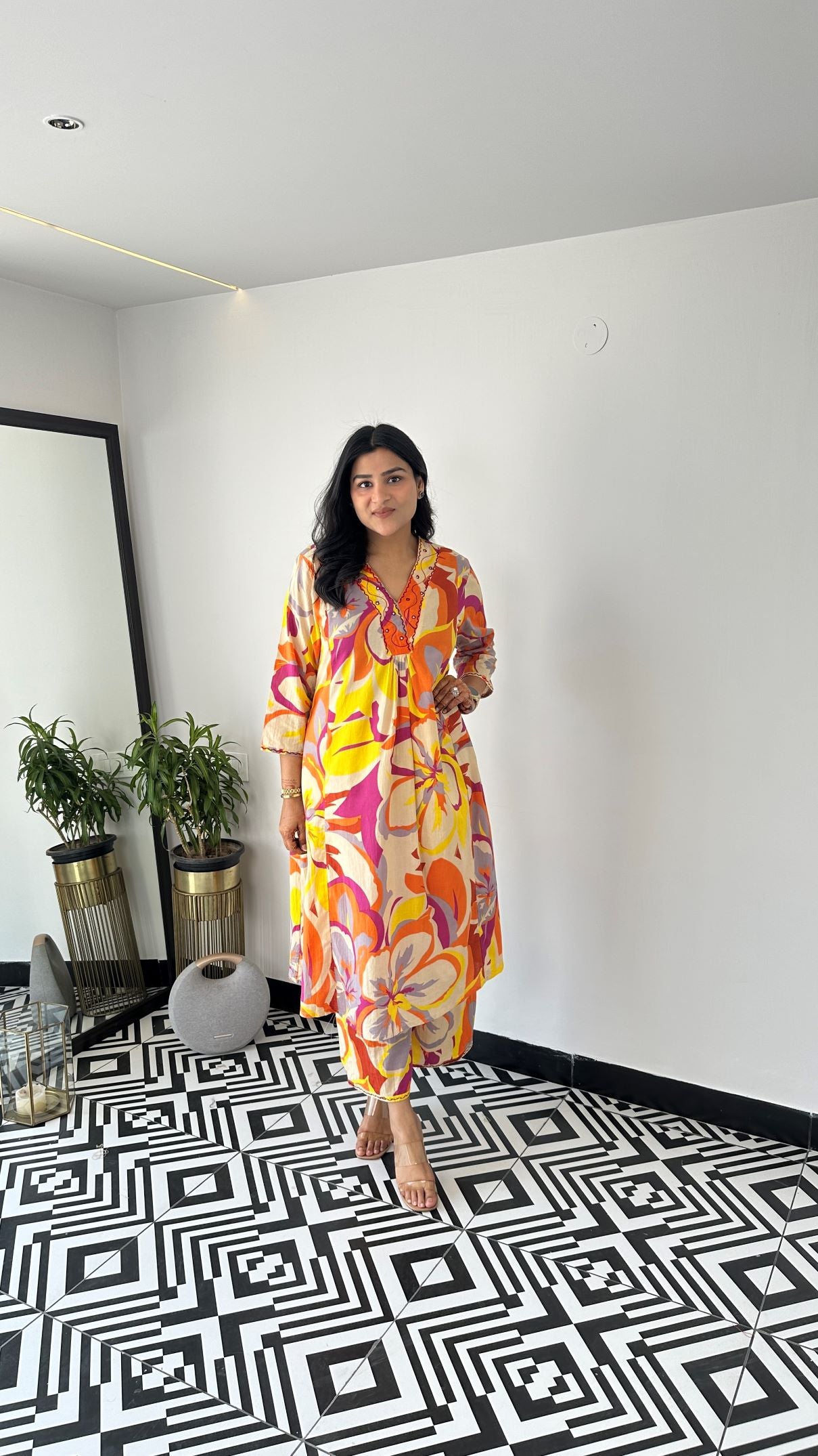 Staple Orange Camaflouge Kurta Pants