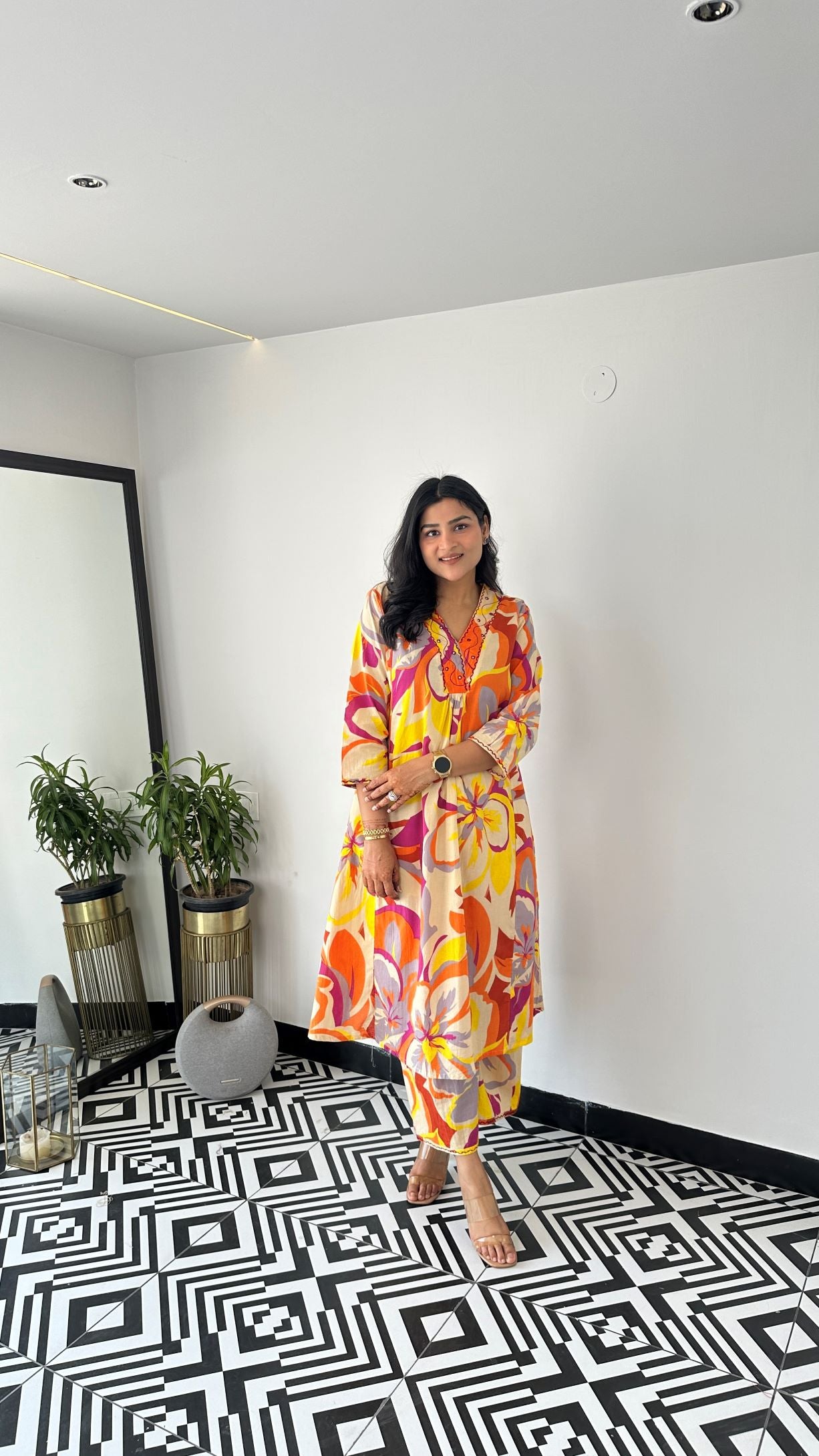 Staple Orange Camaflouge Kurta Pants