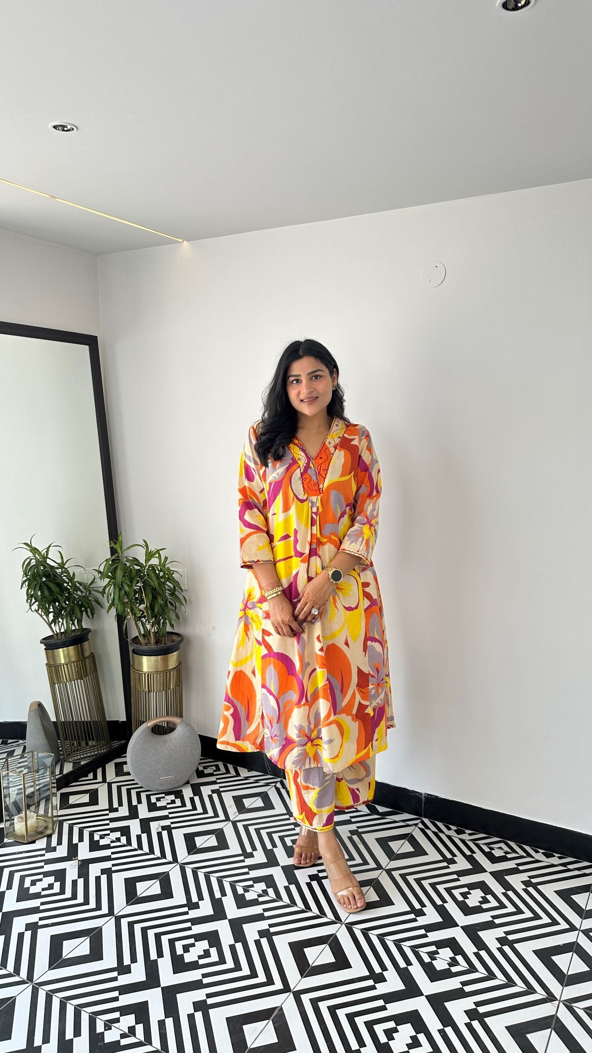 Staple Orange Camaflouge Kurta Pants