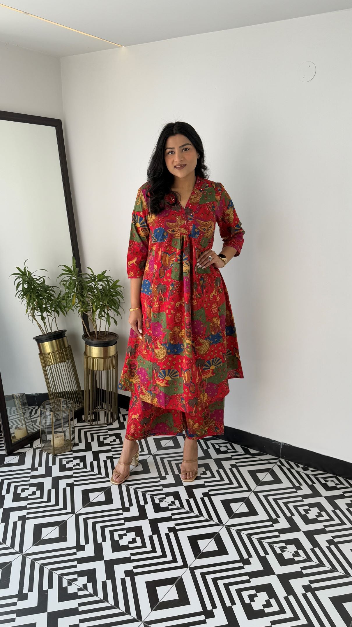 Staple Red Baku Kurta Pants