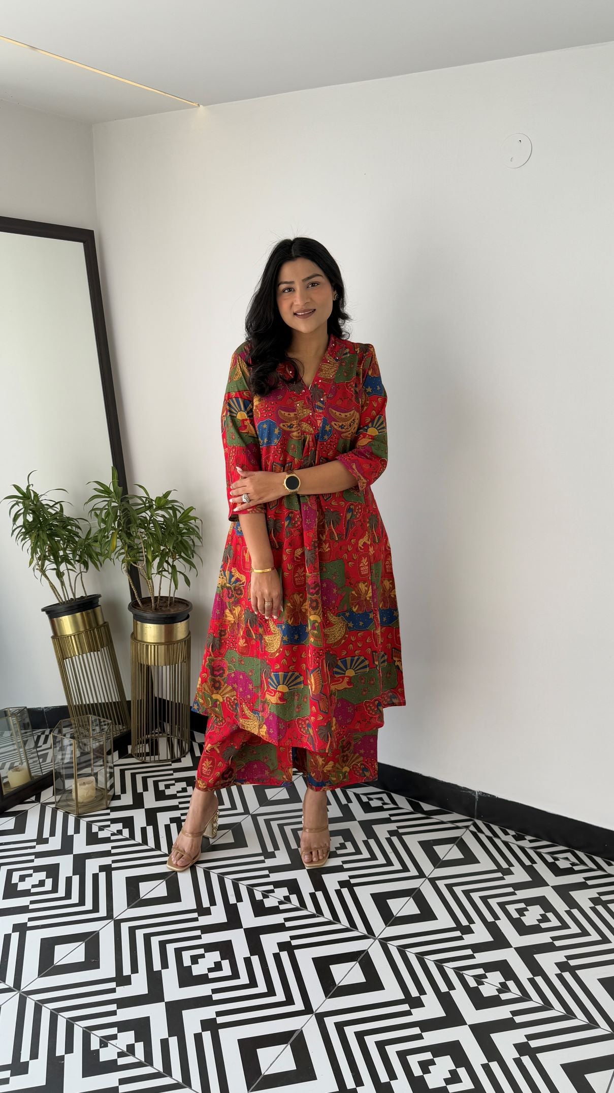 Staple Red Baku Kurta Pants