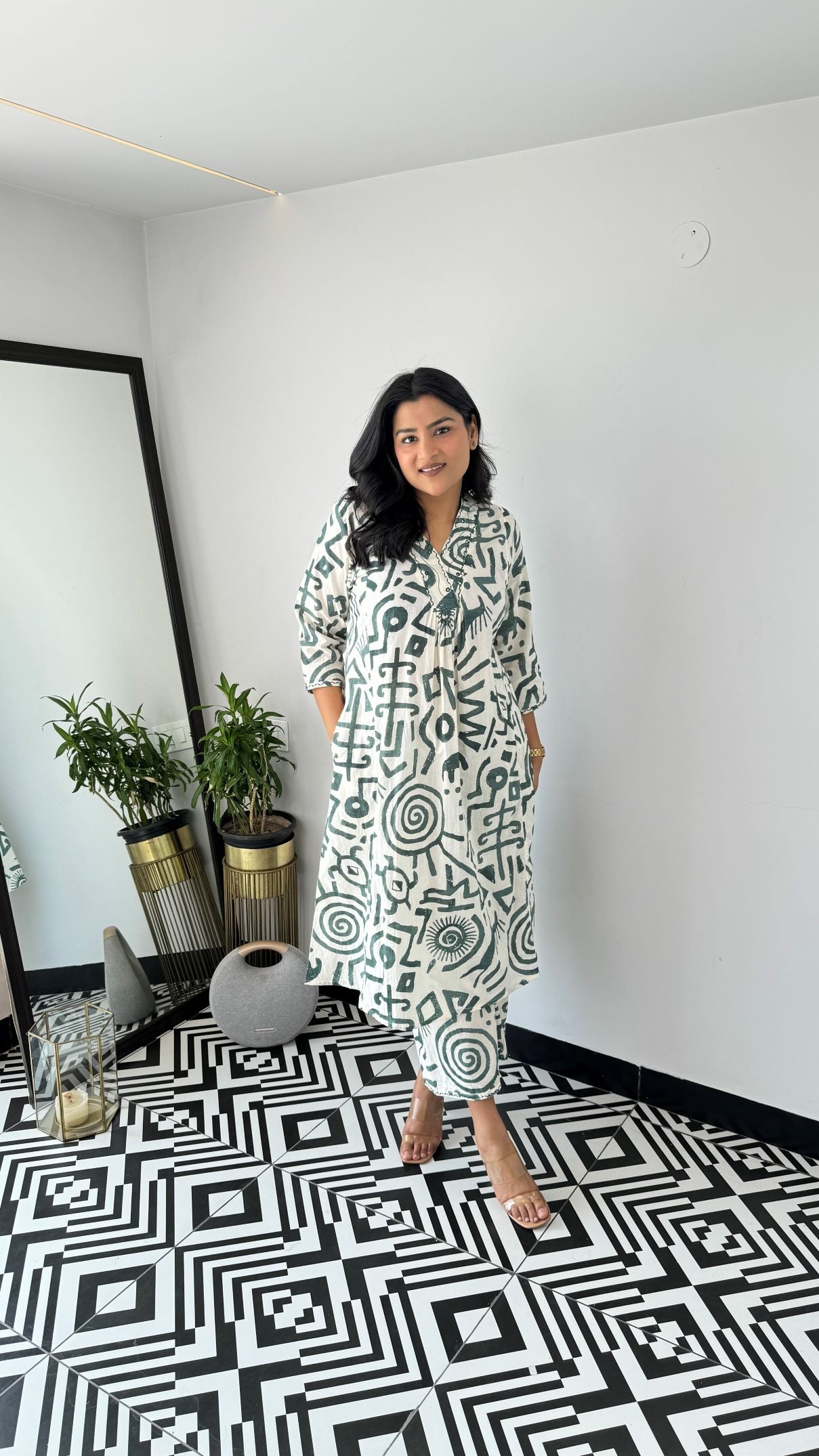 Staple White Batic Kurta Pants