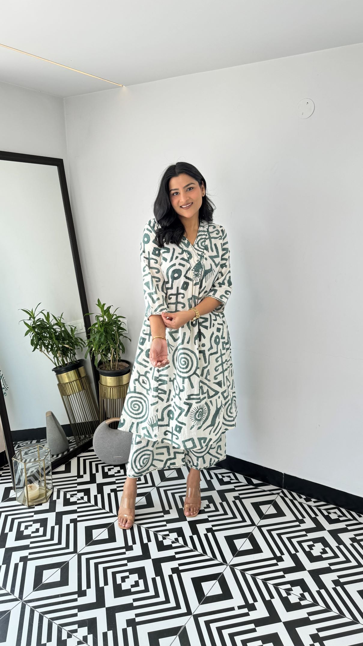 Staple White Batic Kurta Pants