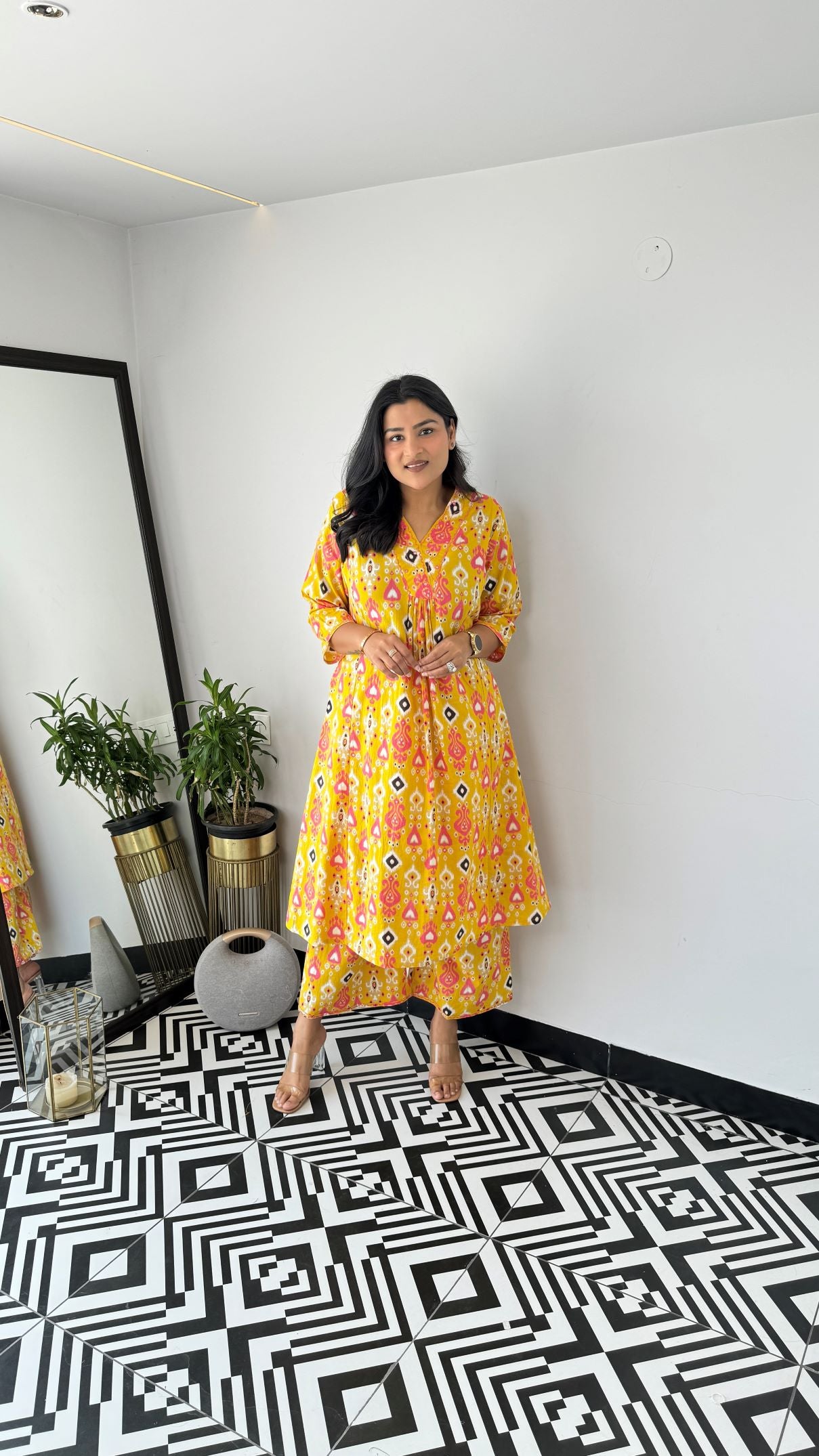 Staple Yellow Ikkat Kurta Pants