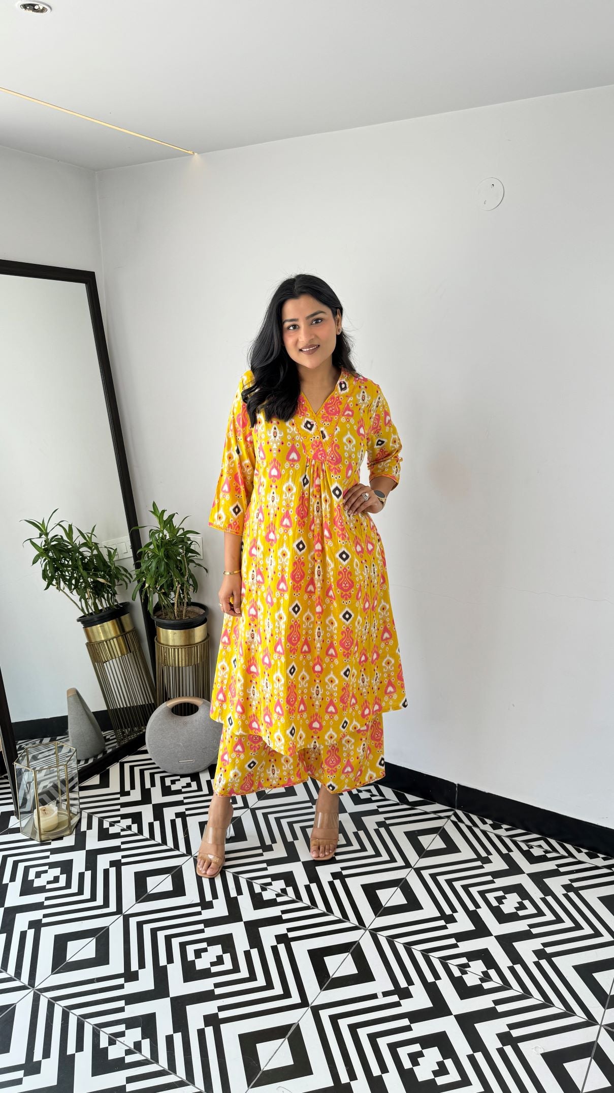 Staple Yellow Ikkat Kurta Pants