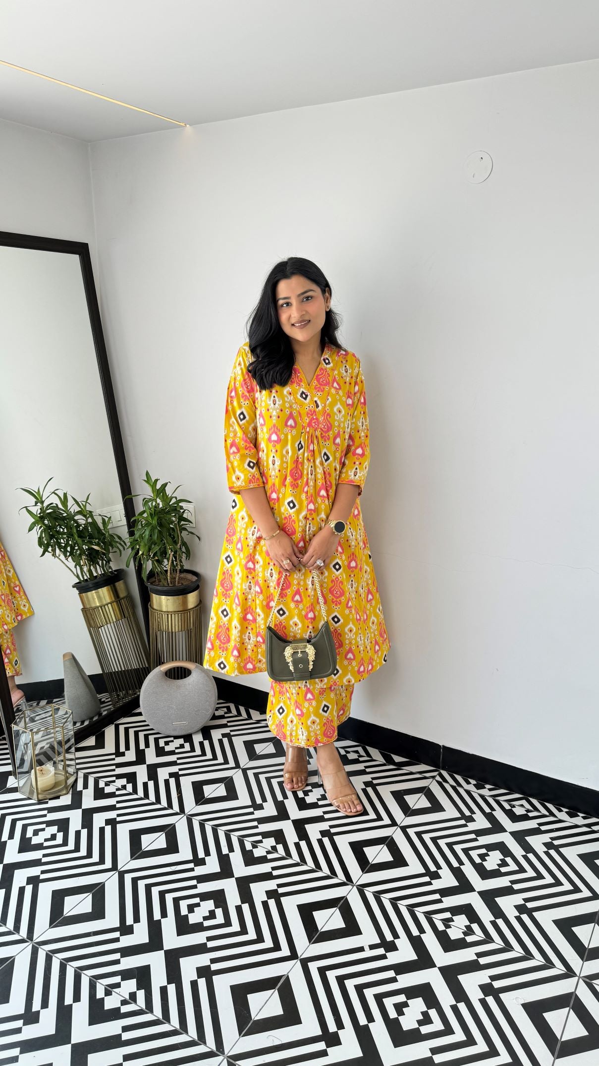 Staple Yellow Ikkat Kurta Pants
