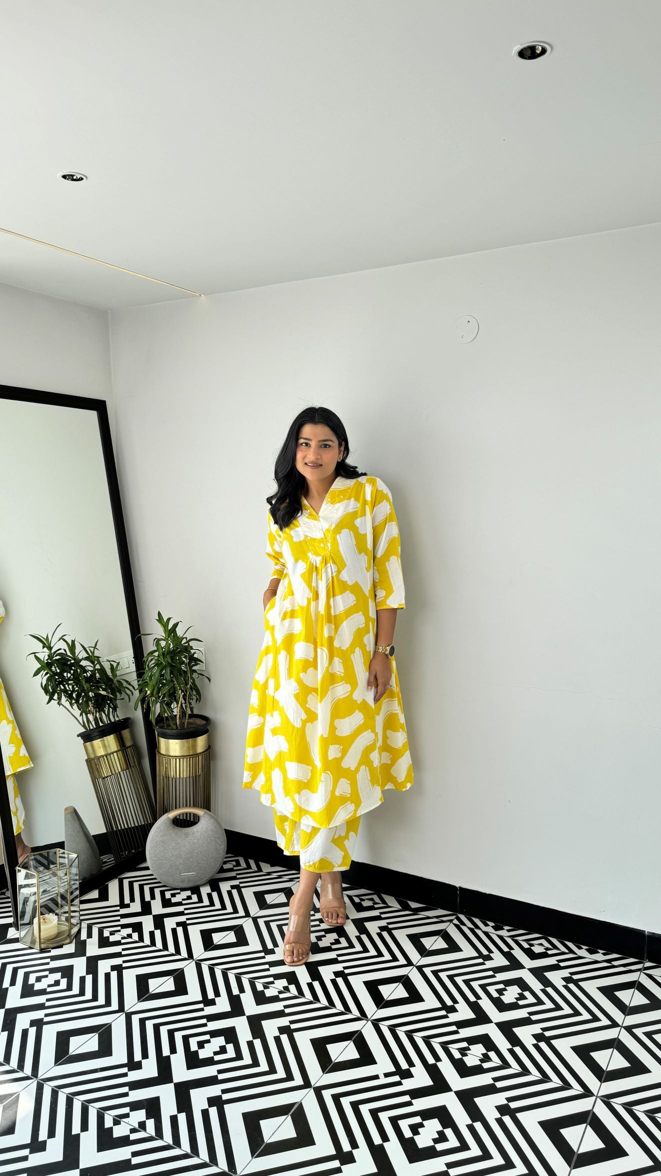 Staple Yellow Zebra Kurta Pants