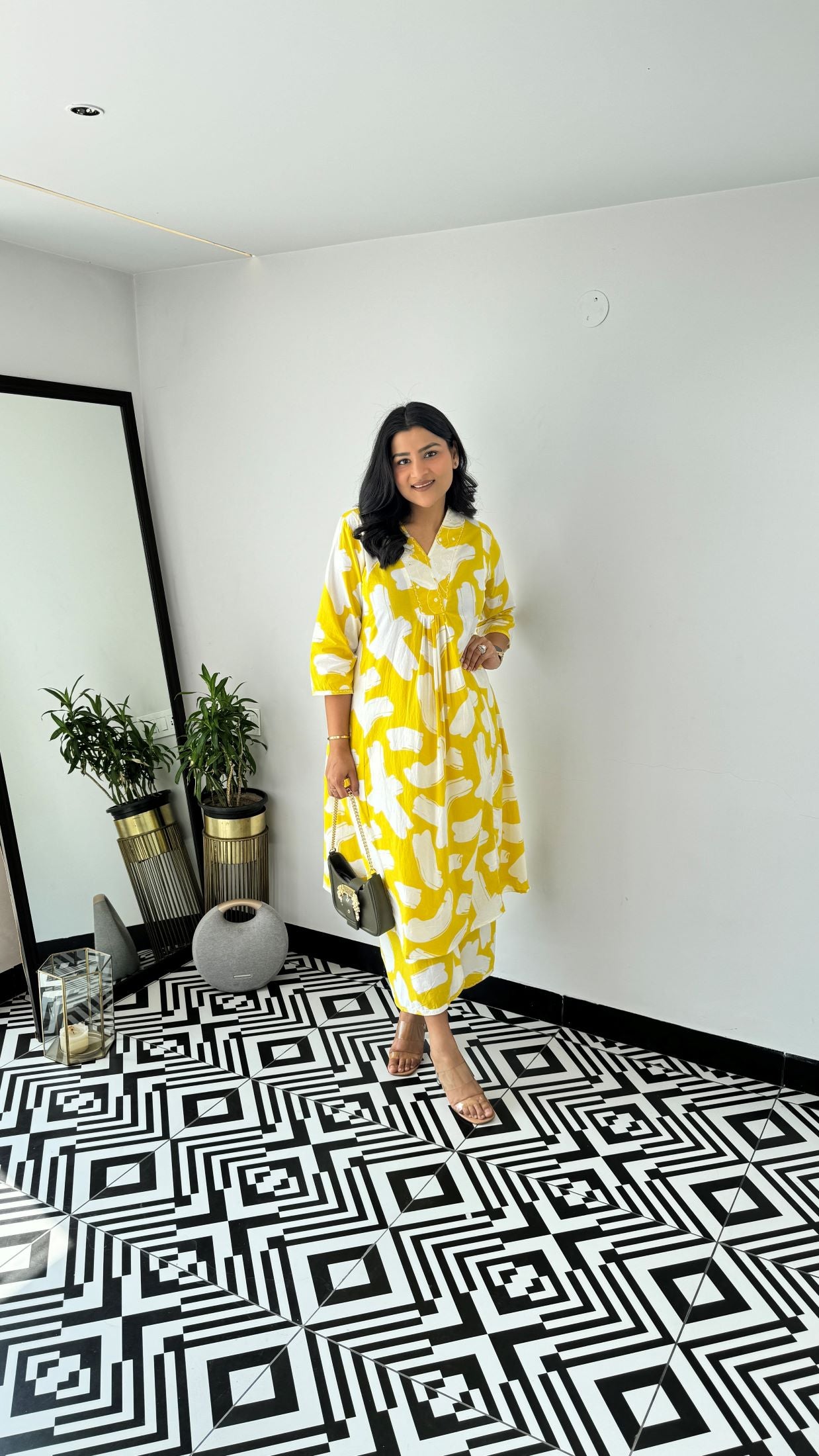 Staple Yellow Zebra Kurta Pants