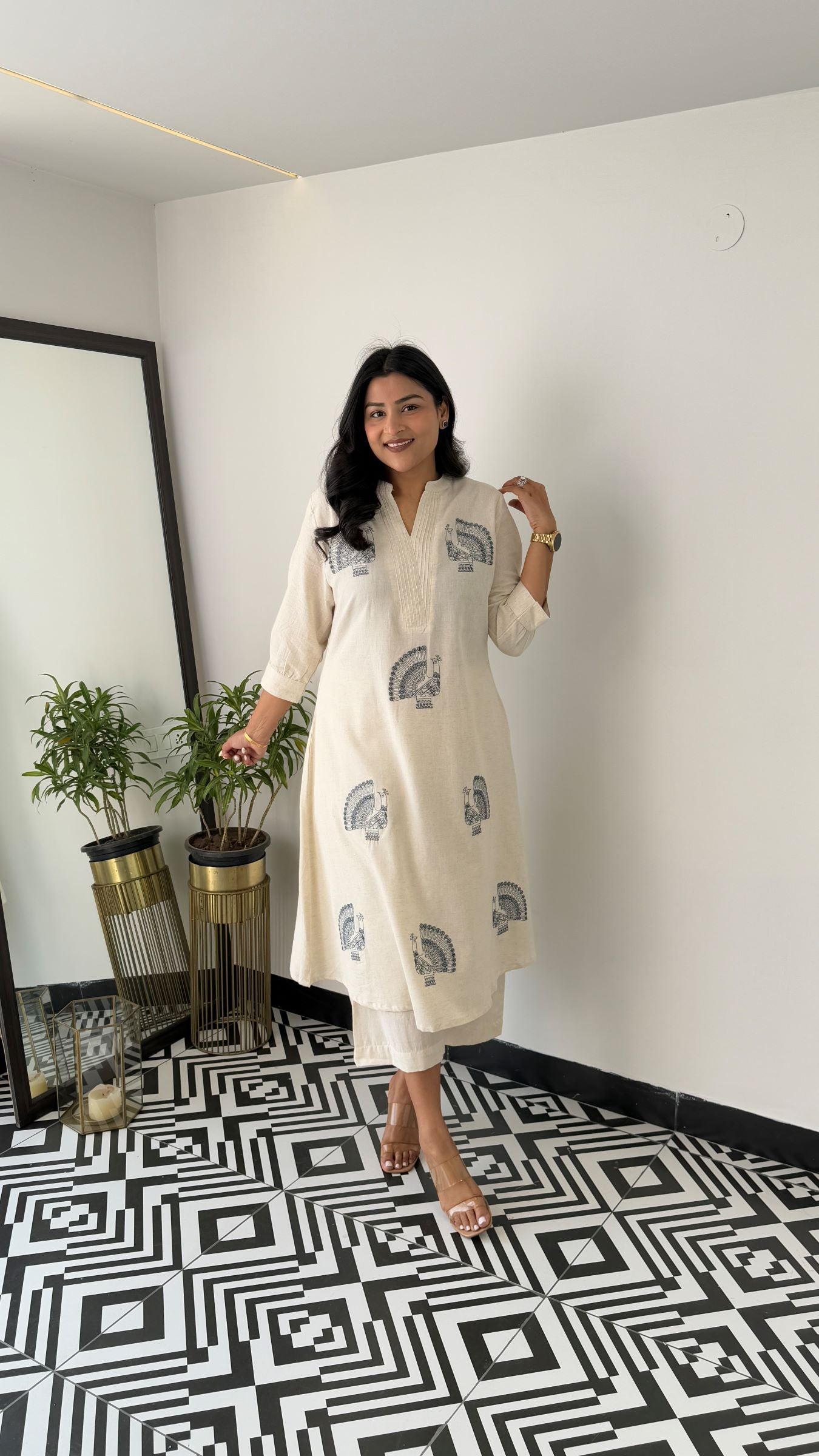 Swan Teal Kurta Pants