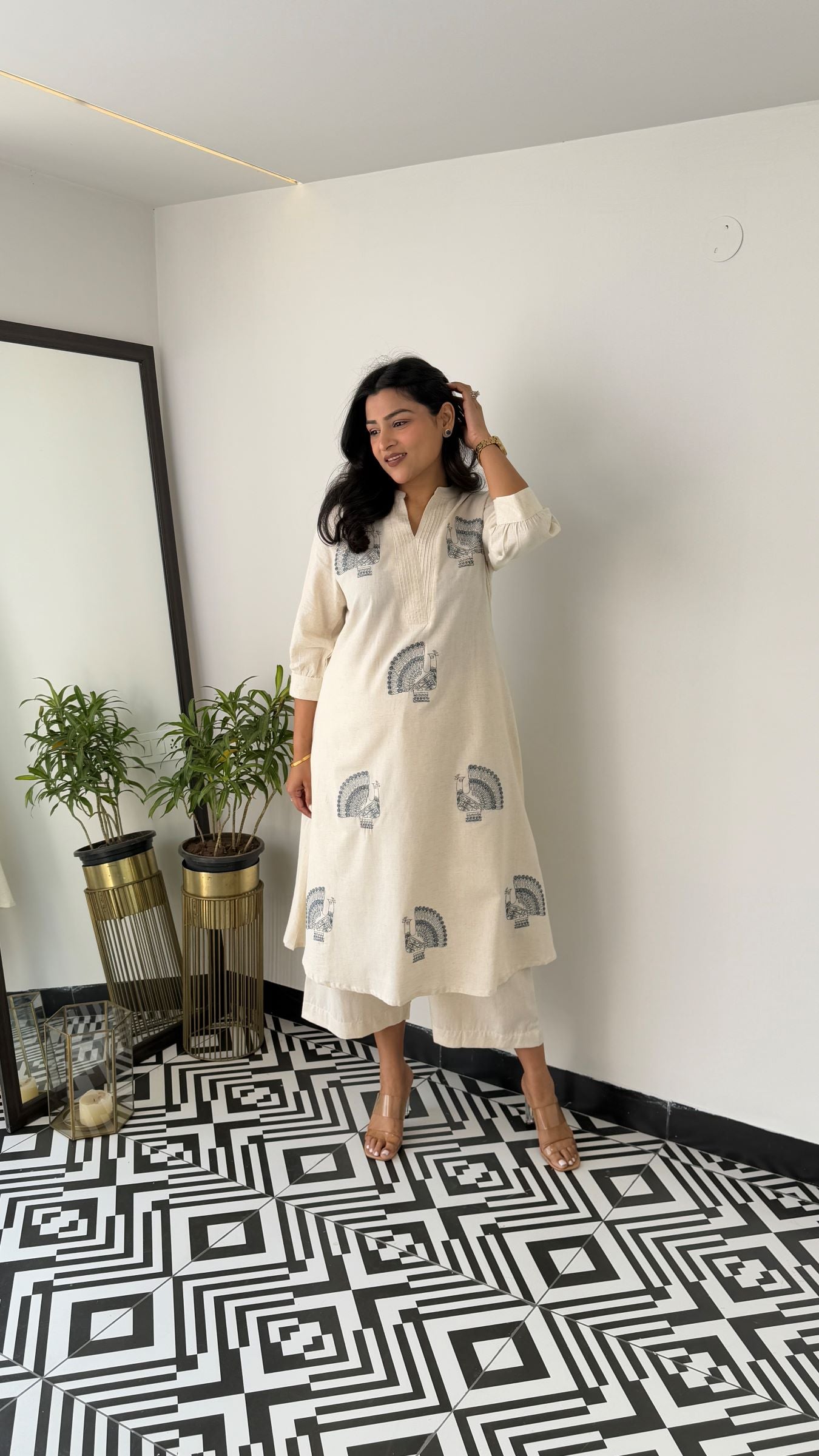 Swan Teal Kurta Pants