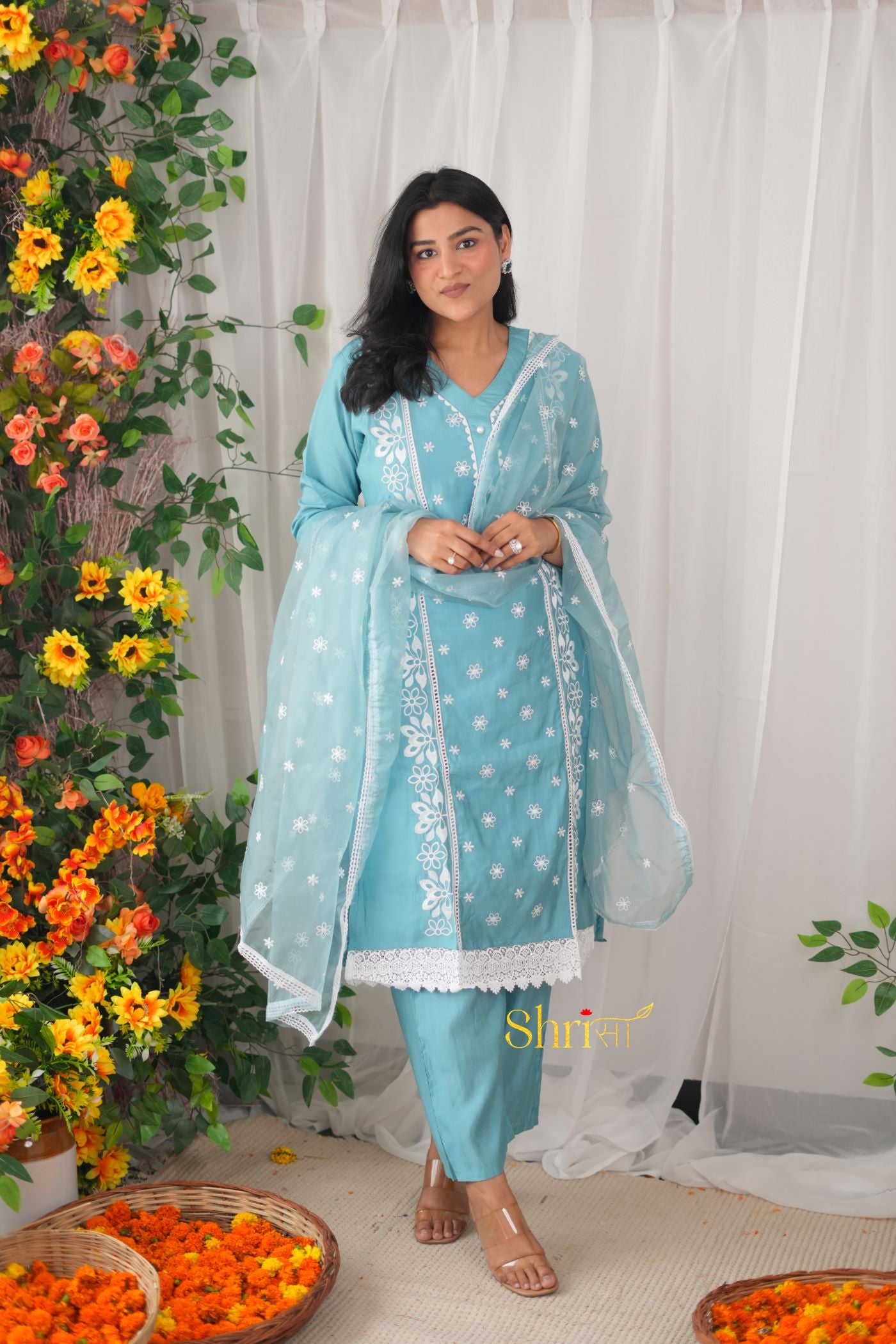 Tiffany Blue Muslin Suit Set