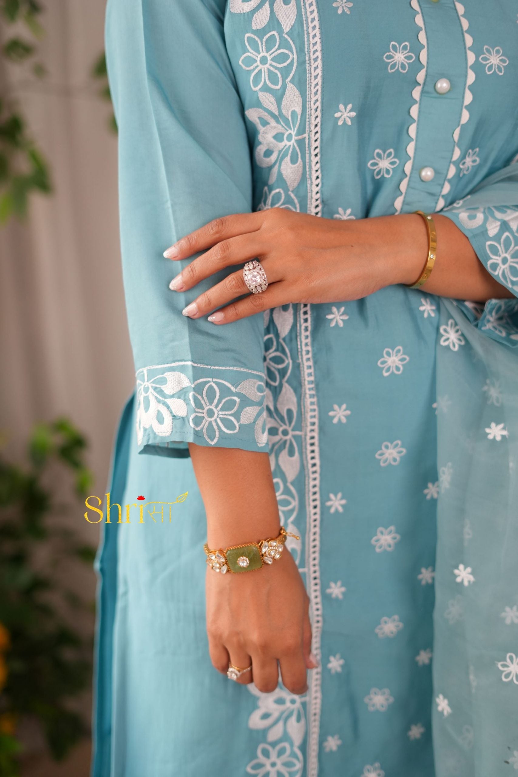 Tiffany Blue Muslin Suit Set
