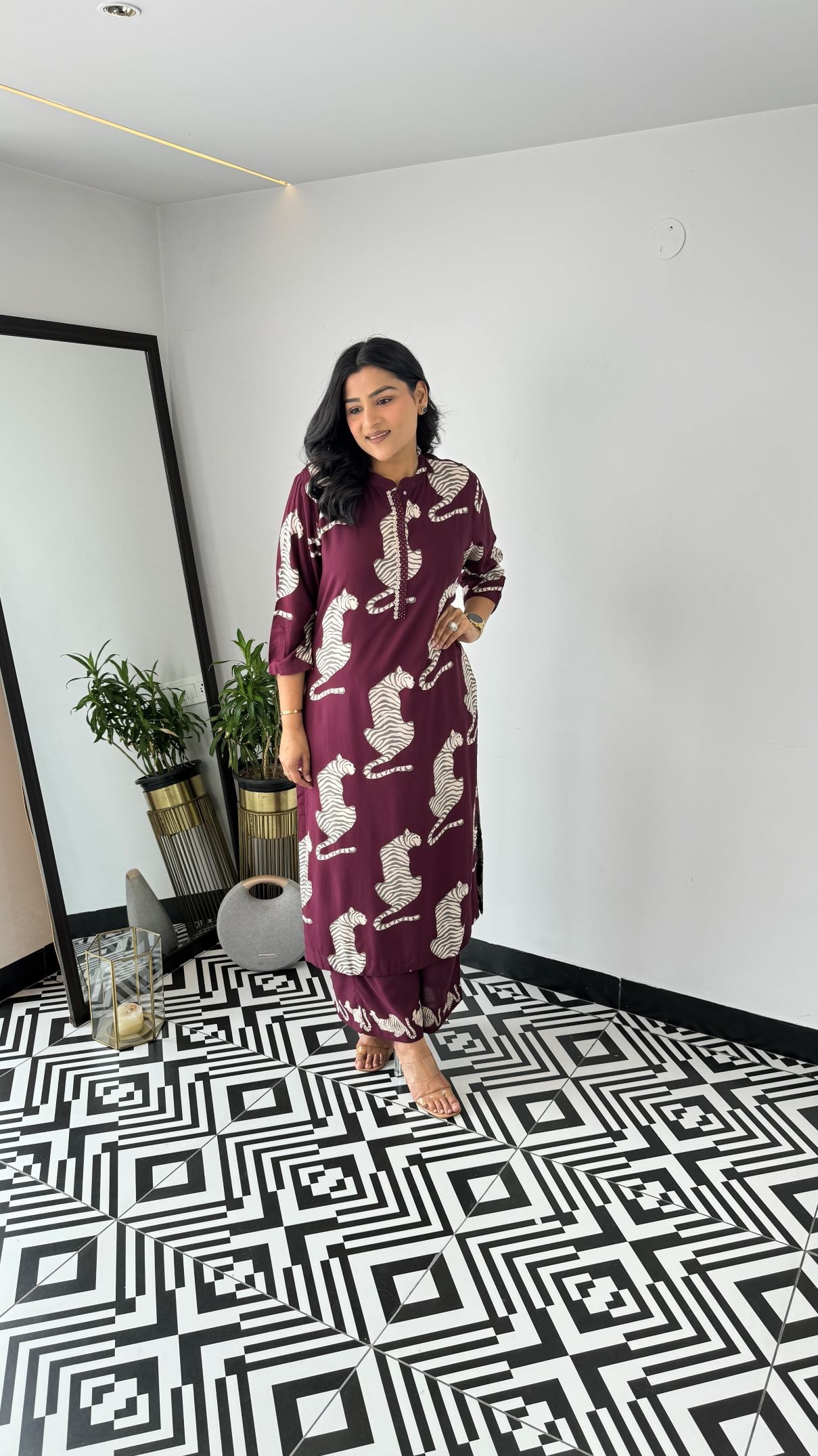 Tiger Purple Kurta Pants