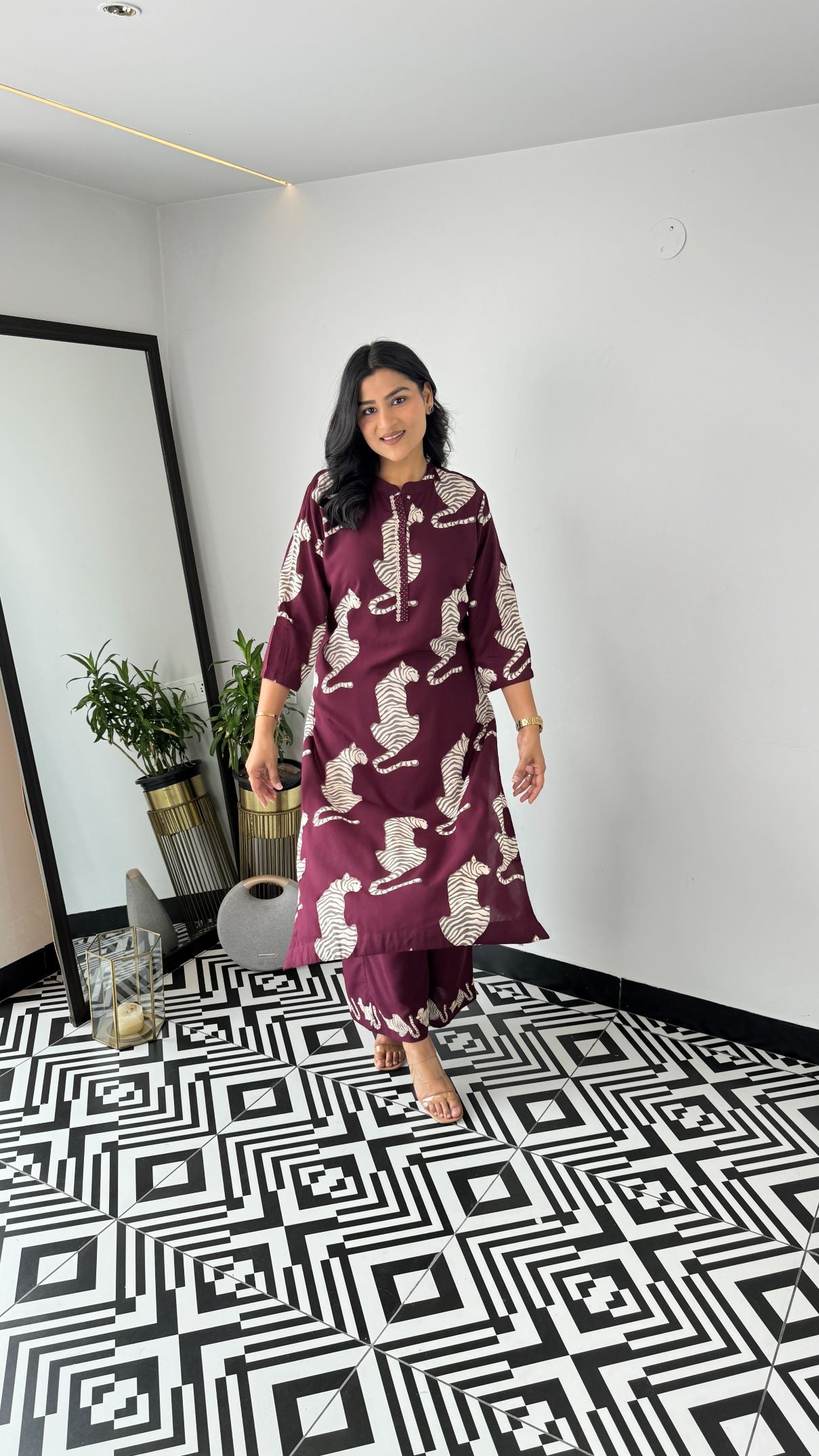 Tiger Purple Kurta Pants