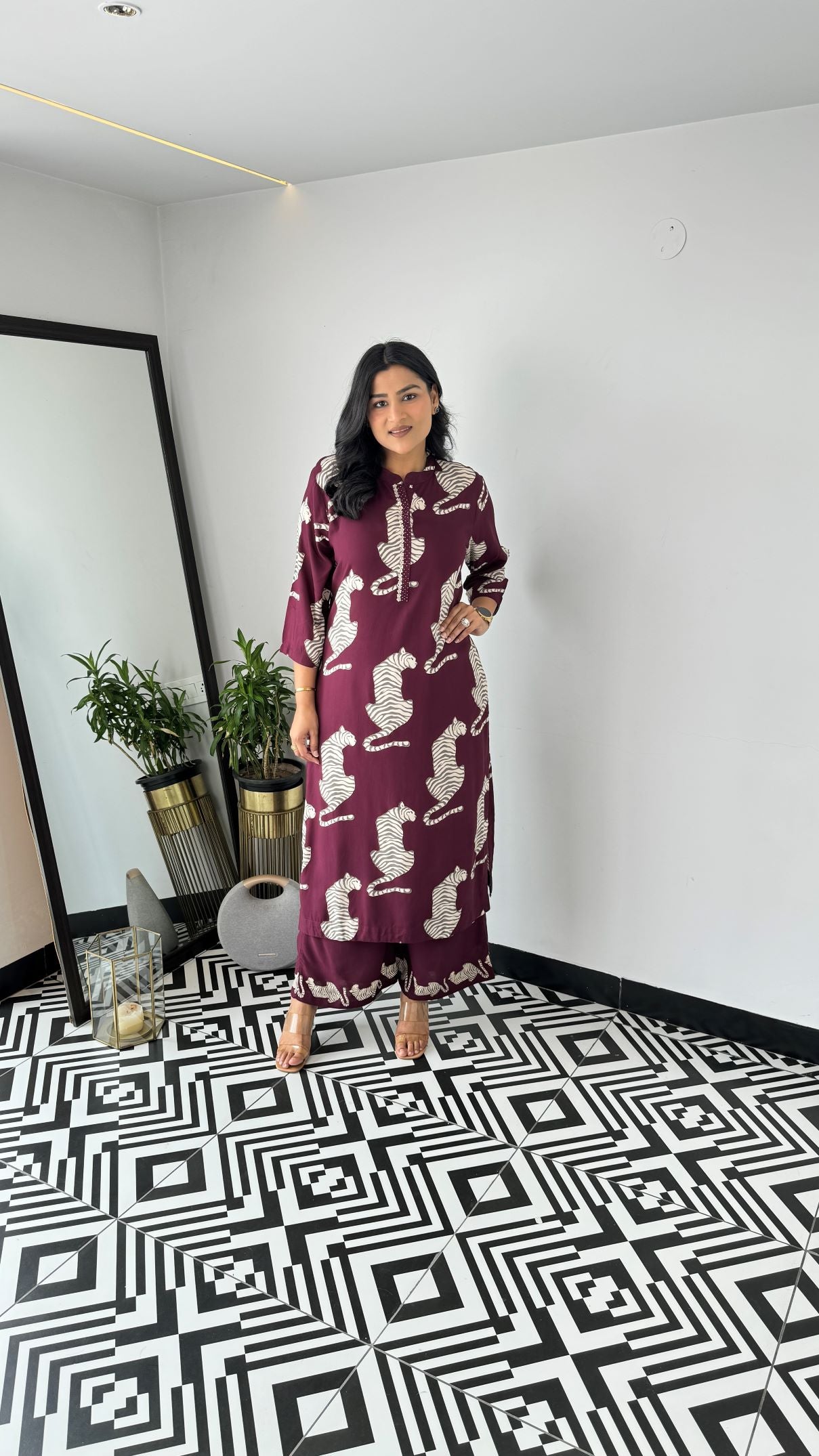 Tiger Purple Kurta Pants