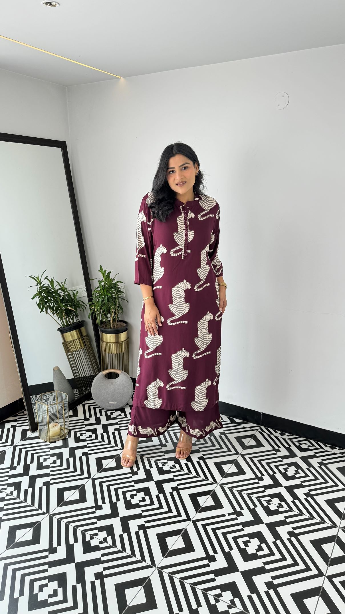 Tiger Purple Kurta Pants