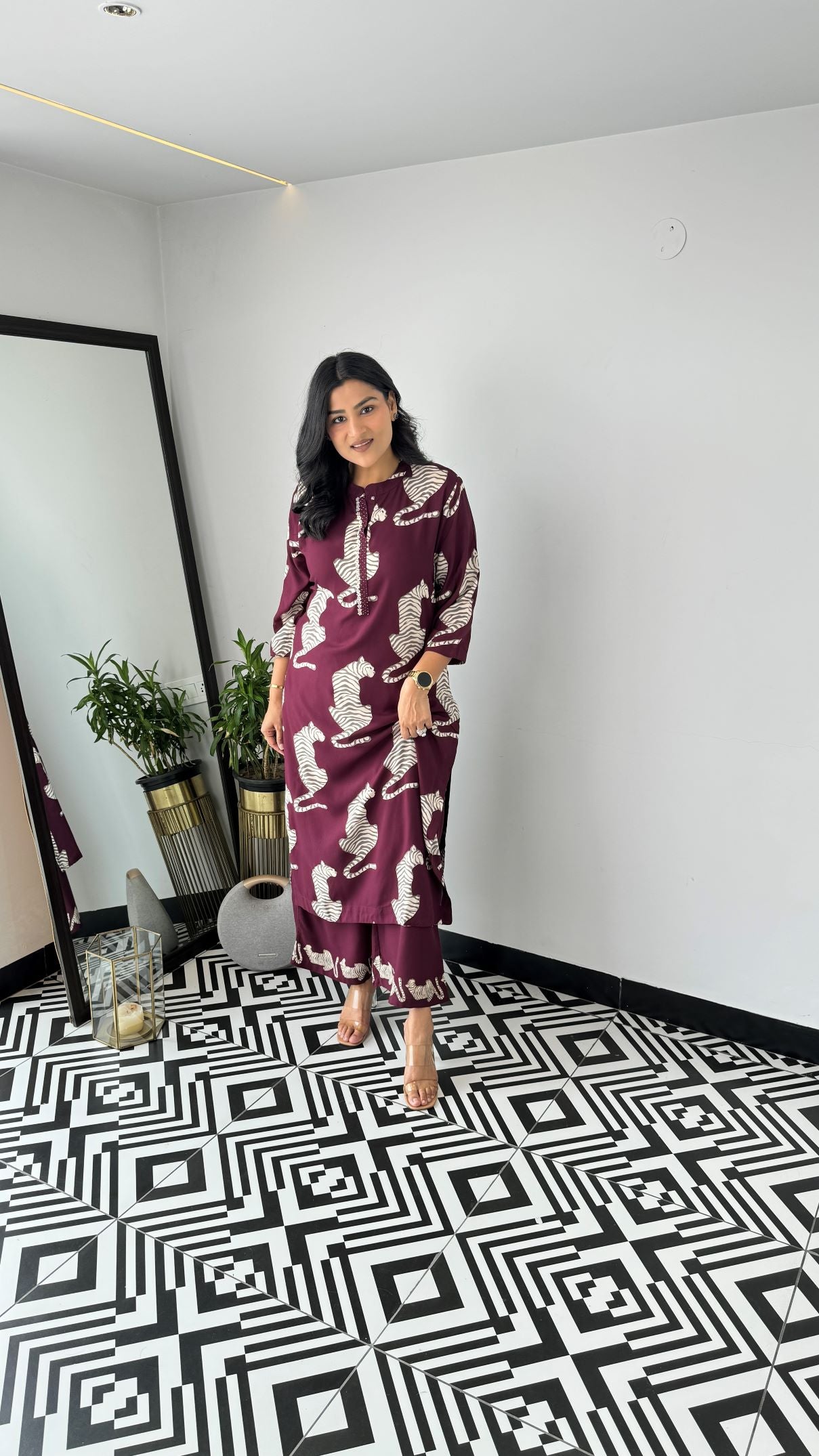 Tiger Purple Kurta Pants