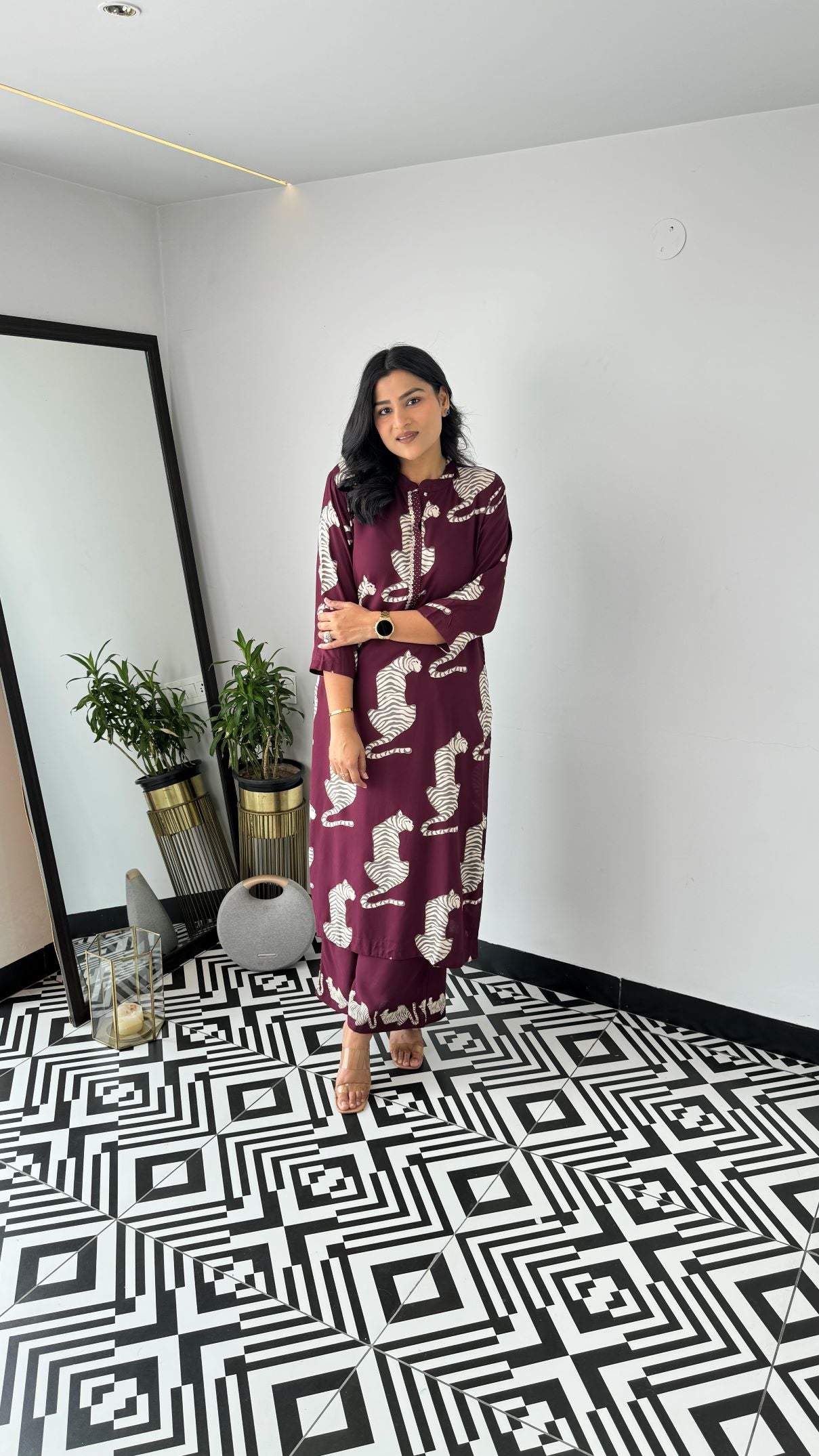 Tiger Purple Kurta Pants