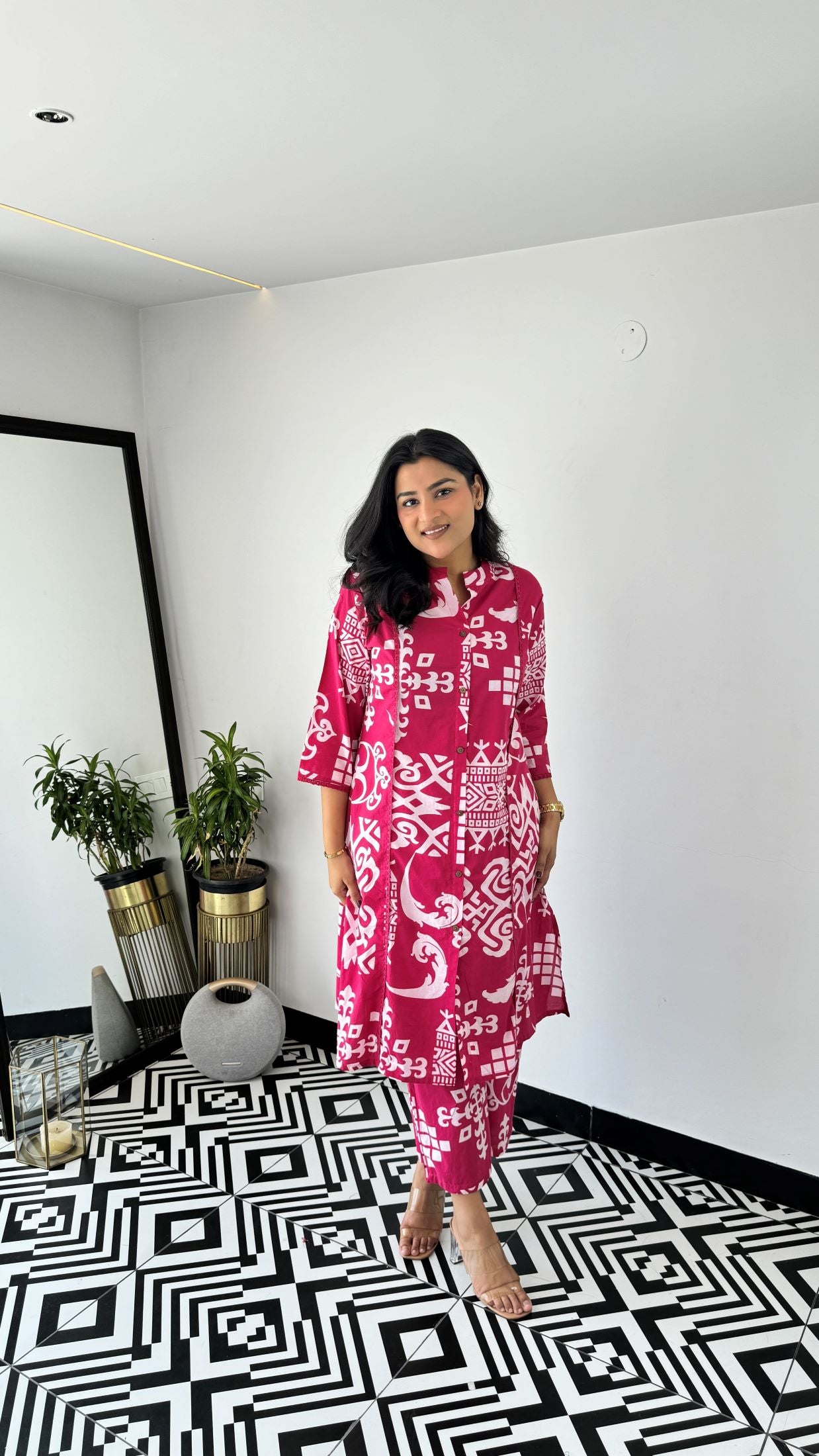 Vark Magenta Vintage Kurta Pants