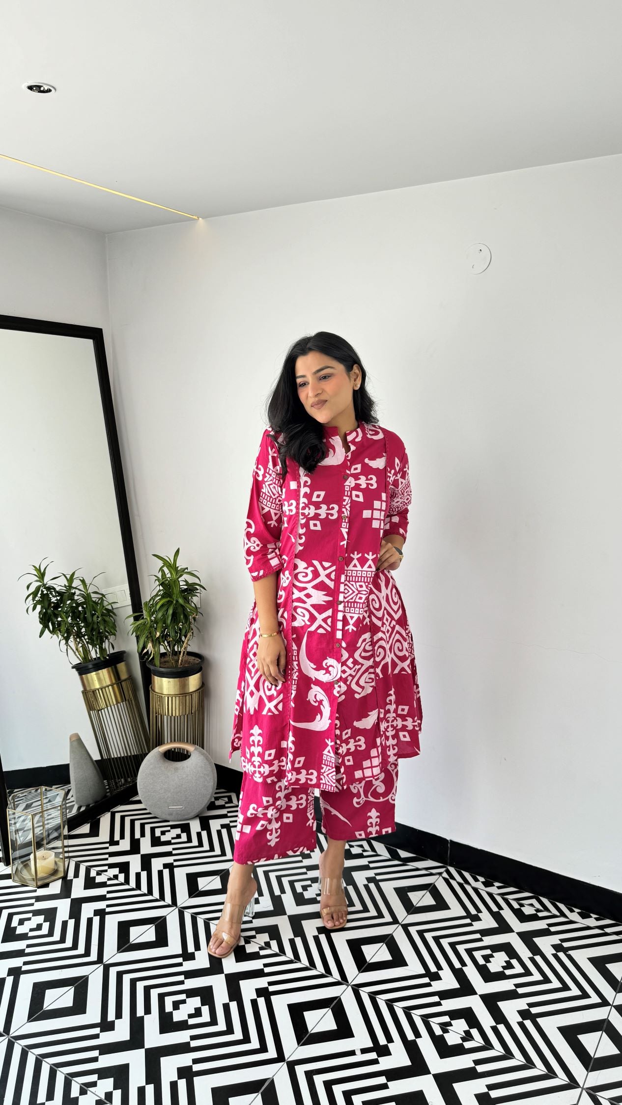 Vark Magenta Vintage Kurta Pants