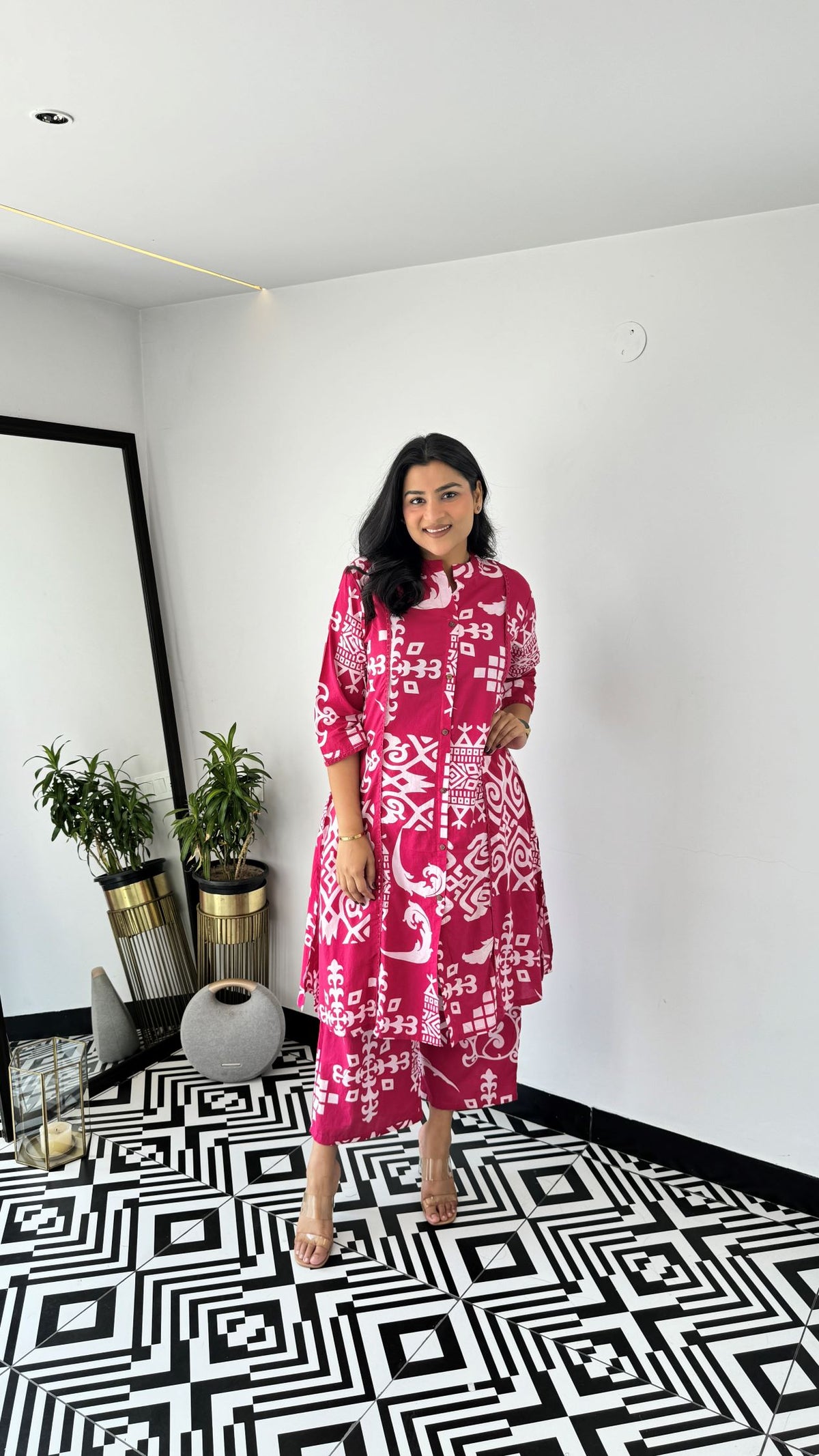 Vark Magenta Vintage Kurta Pants