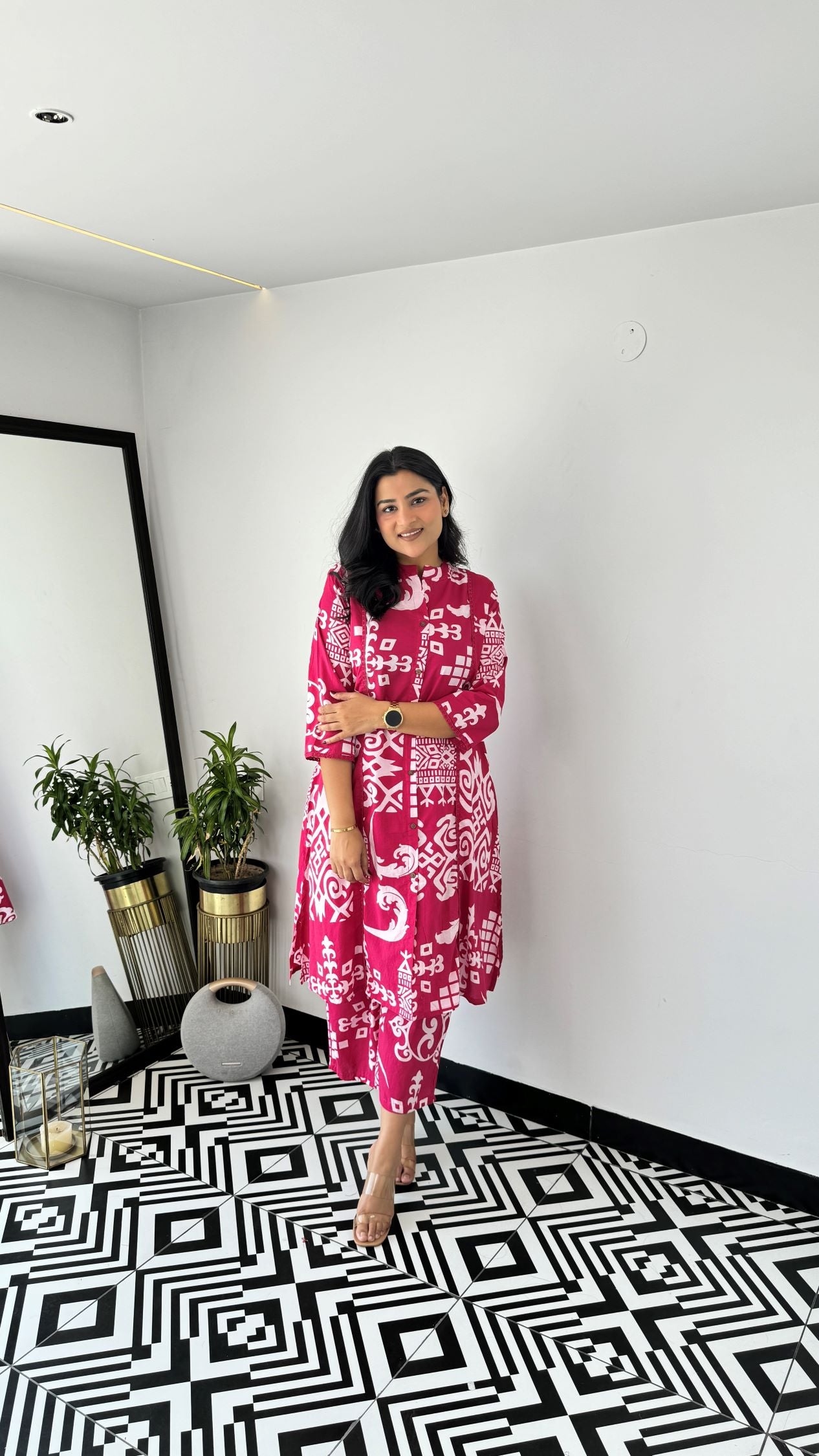 Vark Magenta Vintage Kurta Pants