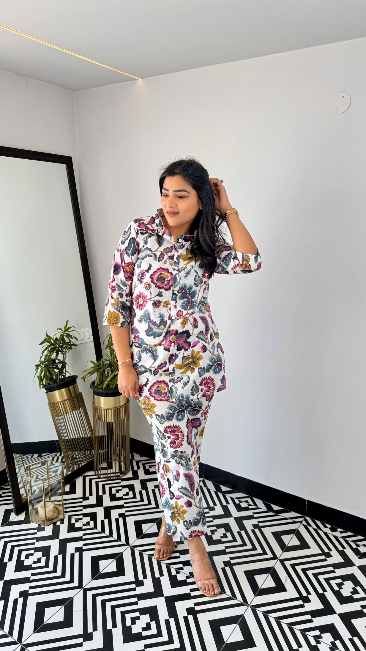 White Blossom Short Cotton Cord Set