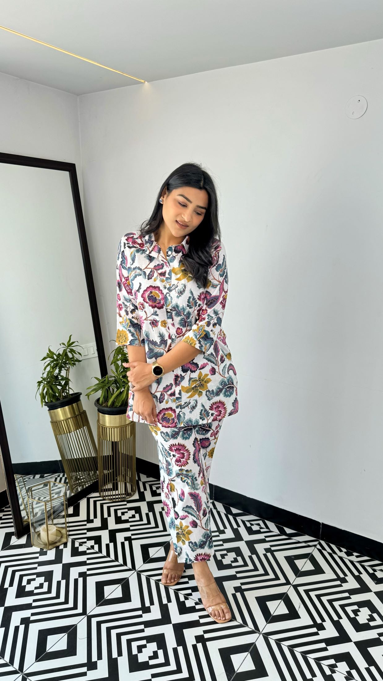 White Blossom Short Cotton Cord Set